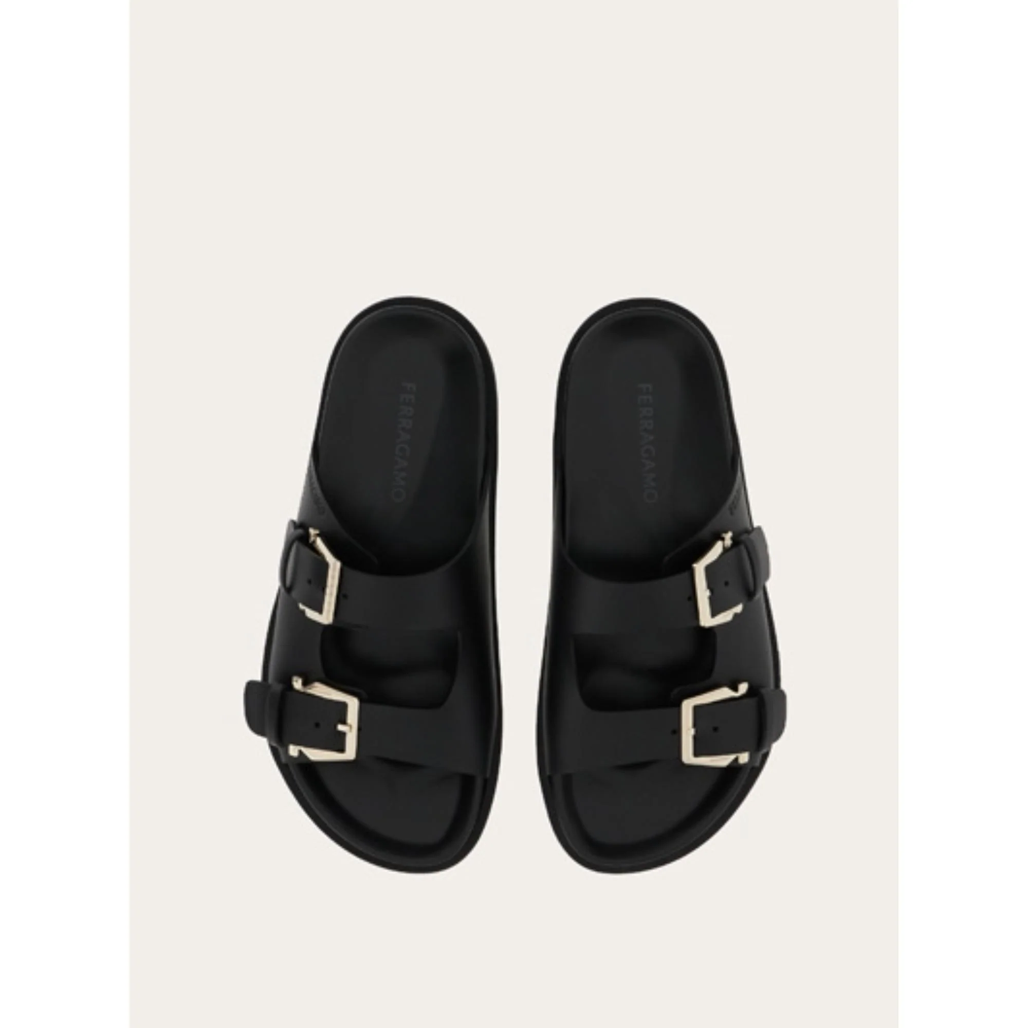 Double-Strap Sandals - Black - Image 2