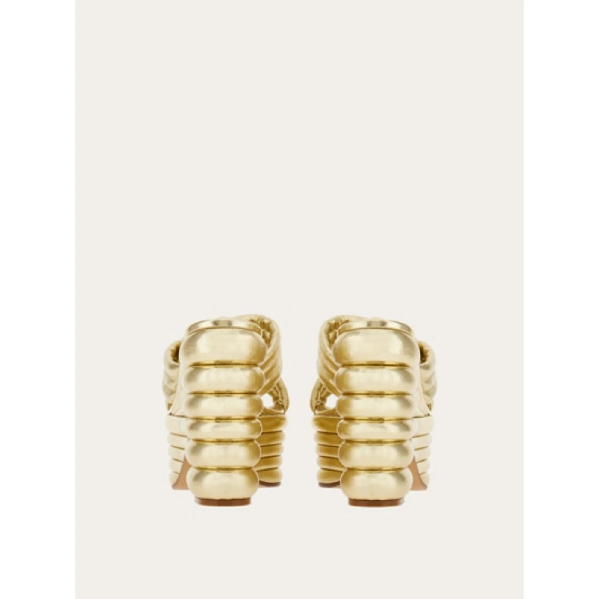 Sandals with Sculptural Platform - Platinum - Image 4