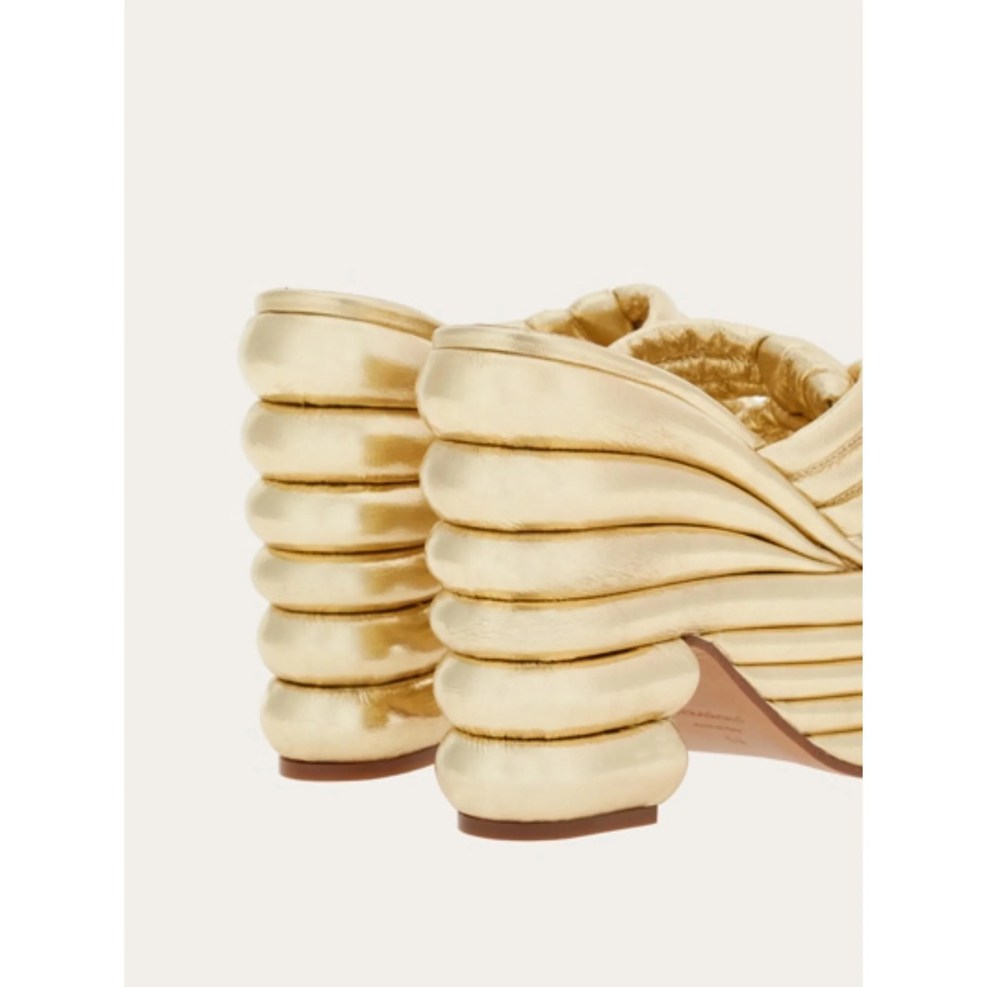 Sandals with Sculptural Platform - Platinum - Image 6