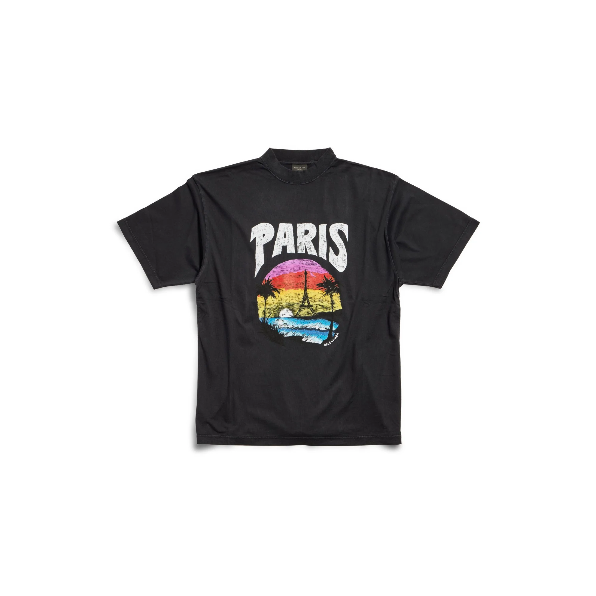 Medium Fit T-Shirt - Faded Black/White