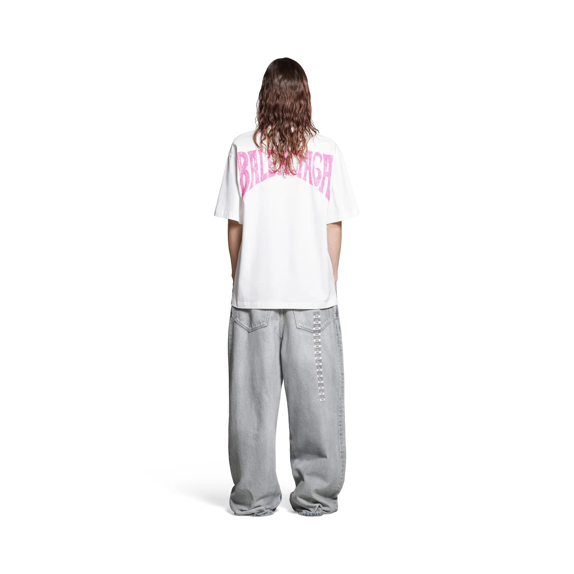 Medium Fit T-Shirt - White/Pink - Image 5