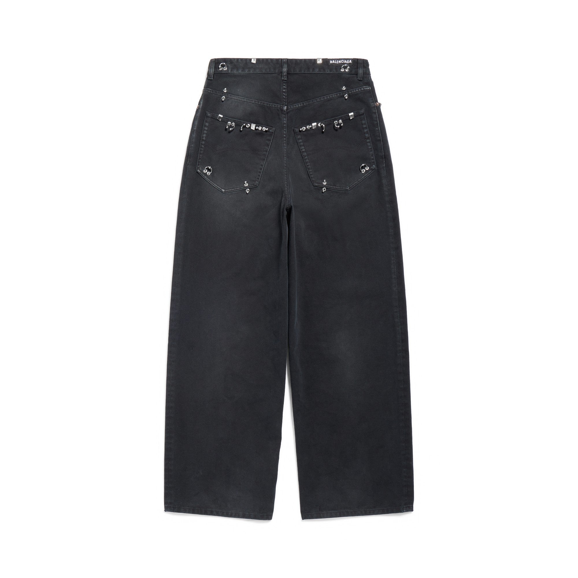 Pierced Baggy Pants - Sunbleached Black - Image 2