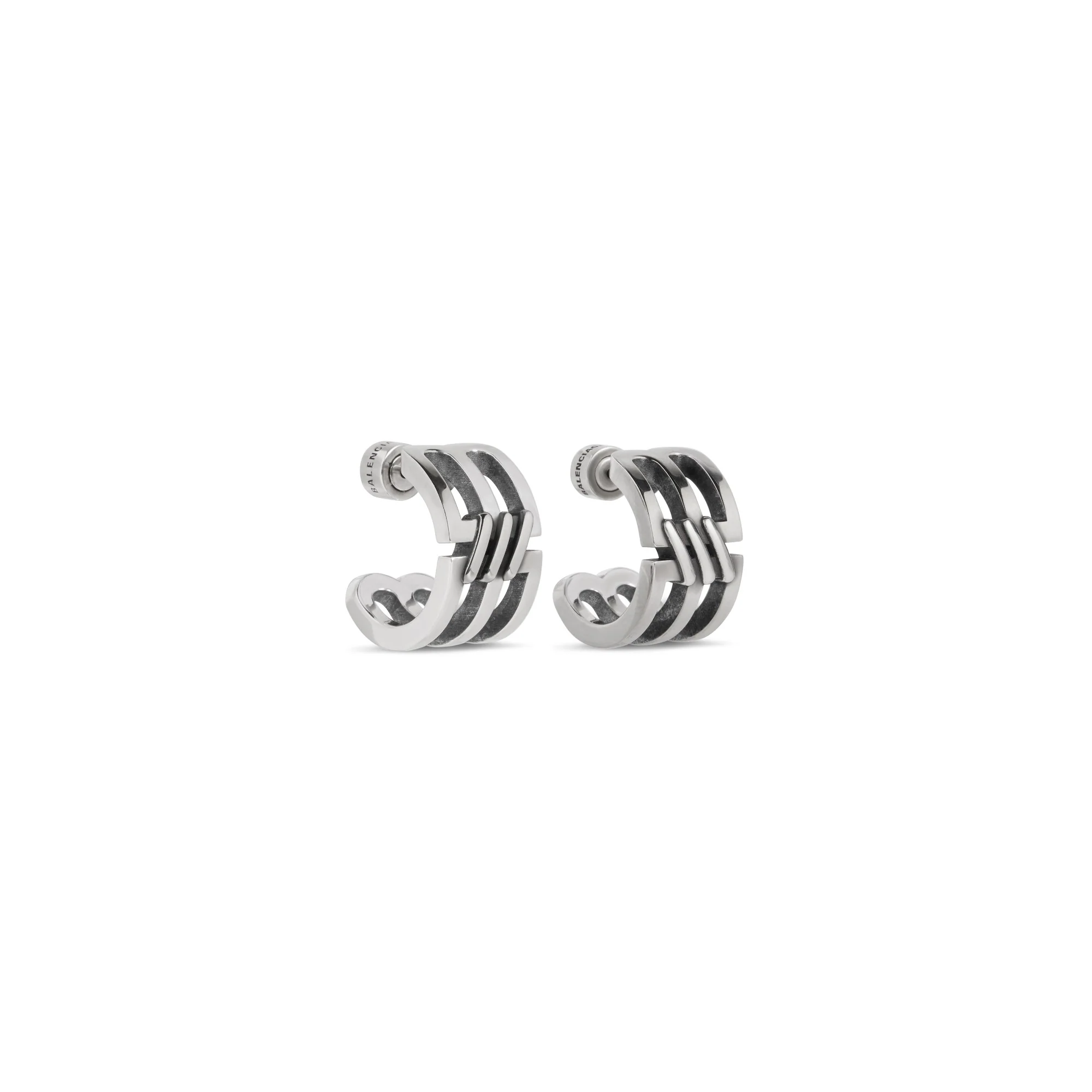 BB Icon Hoop Earrings P - Antique Silver - Image 6