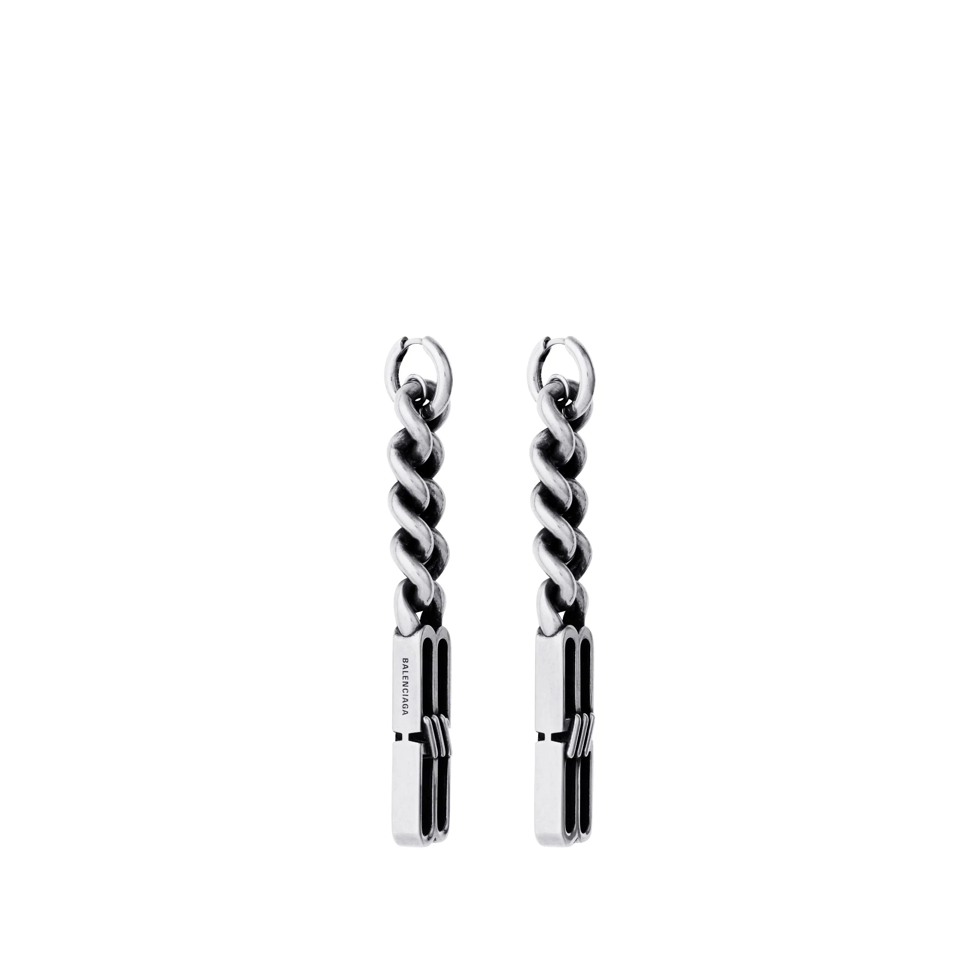 BB Icon Gourmette Earrings P - Antique Silver