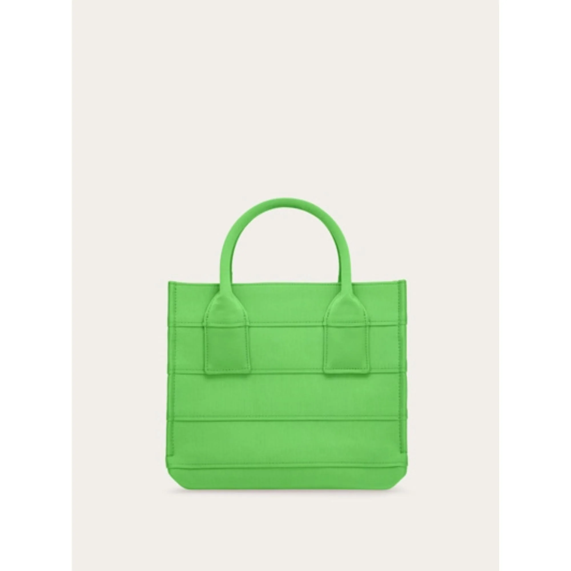 Small Tote Bag with Signature - Lime Green - Image 3