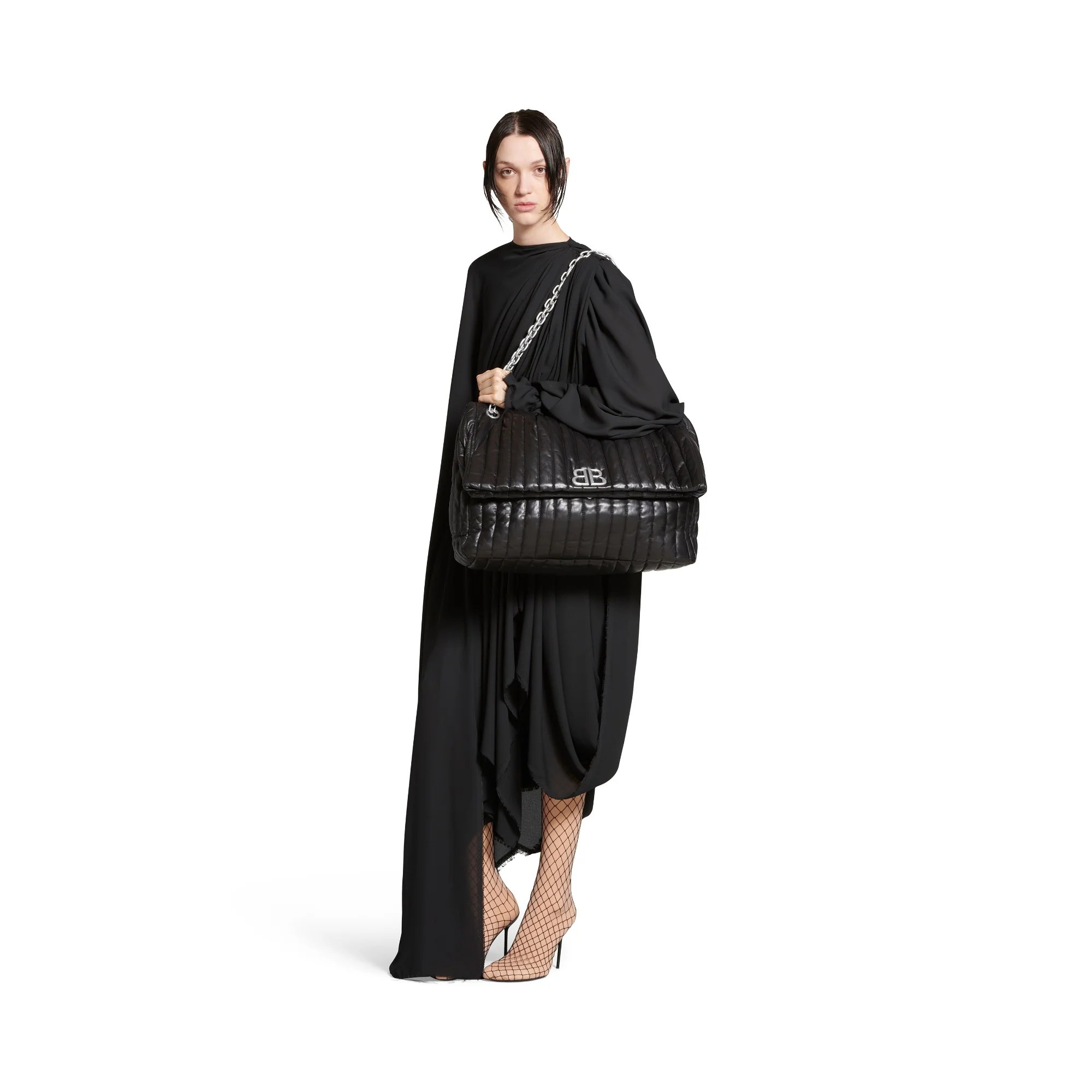 Monaco Chain Bag L - Black - Image 6