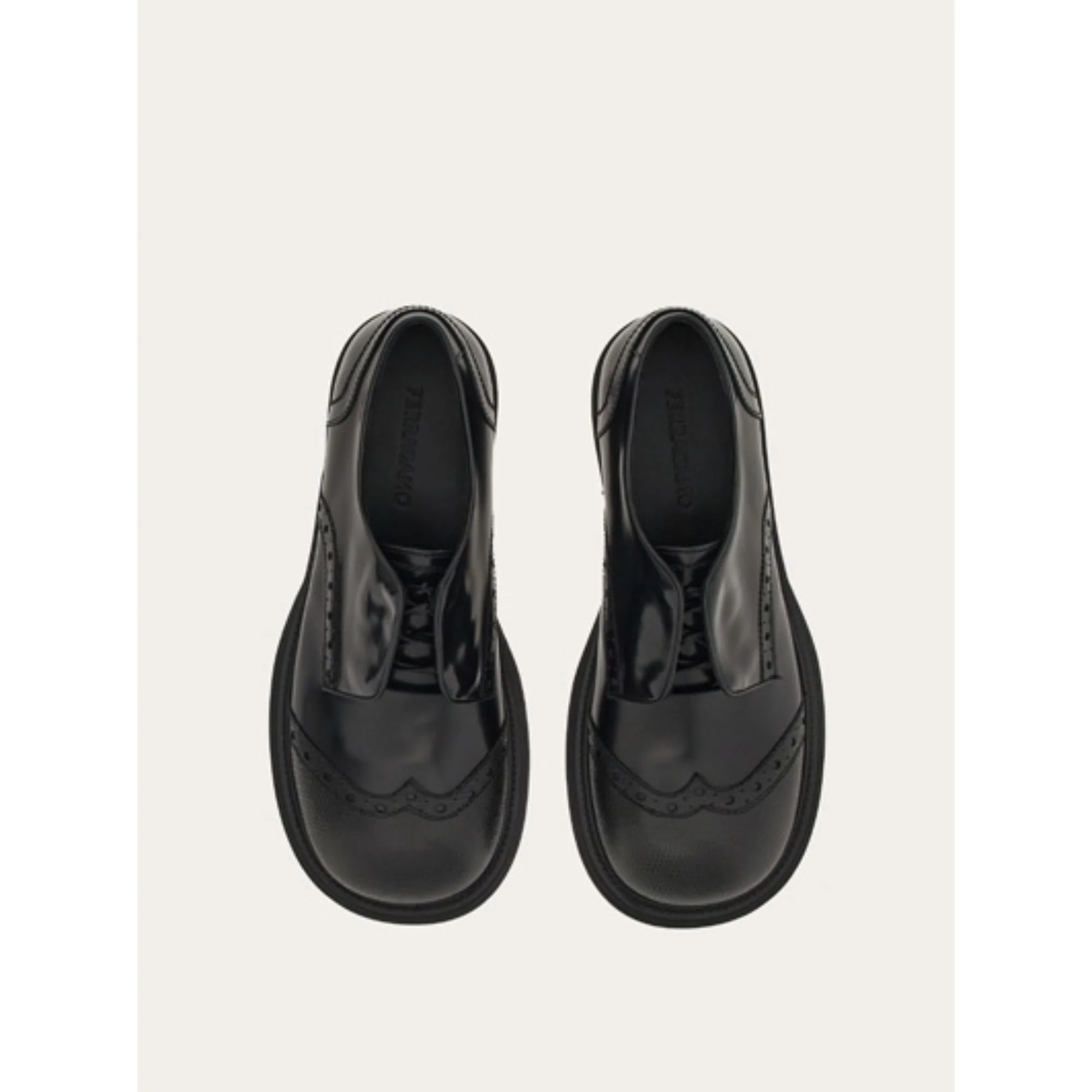 Derby with Contrasting Toe - Black - Image 2