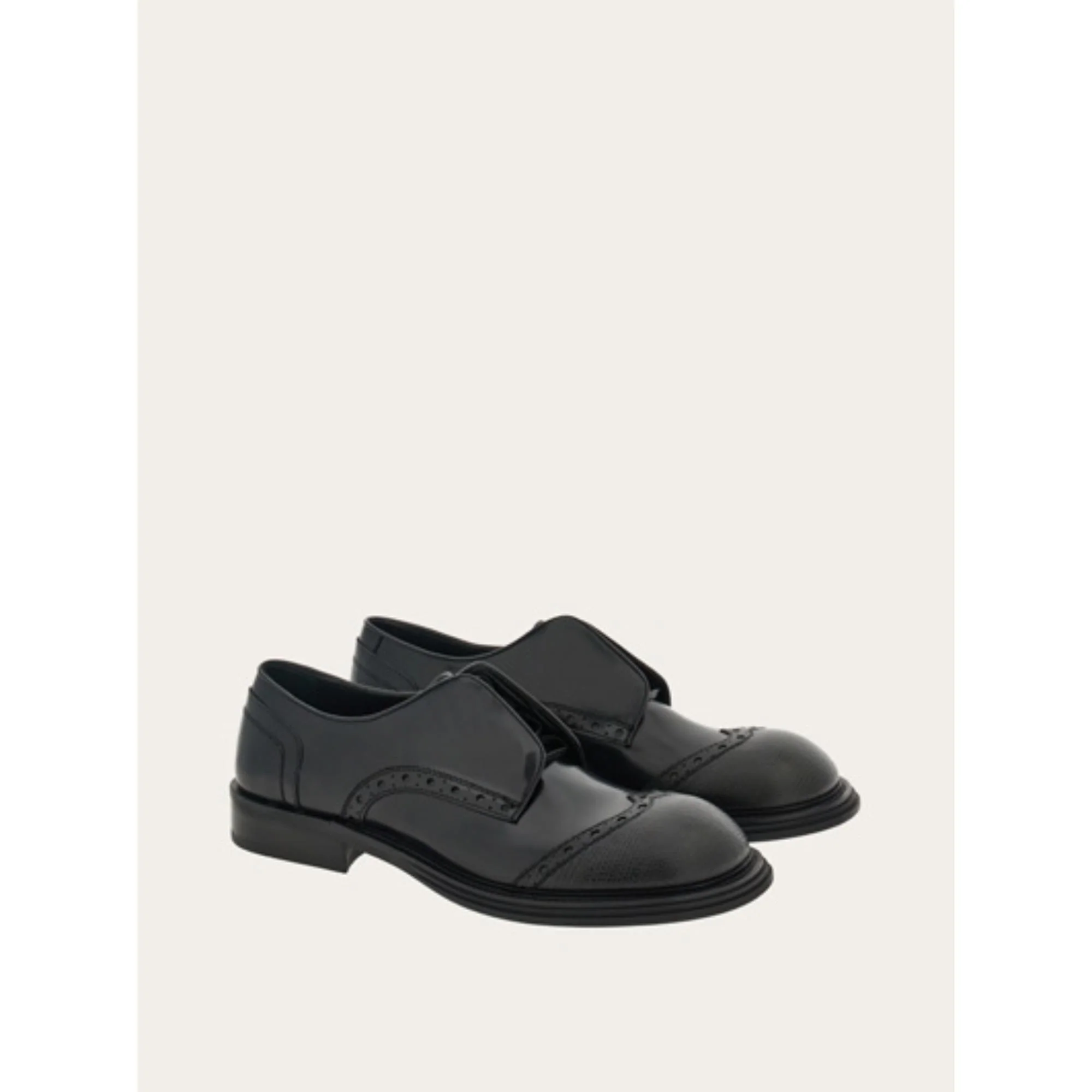 Derby with Contrasting Toe - Black - Image 4