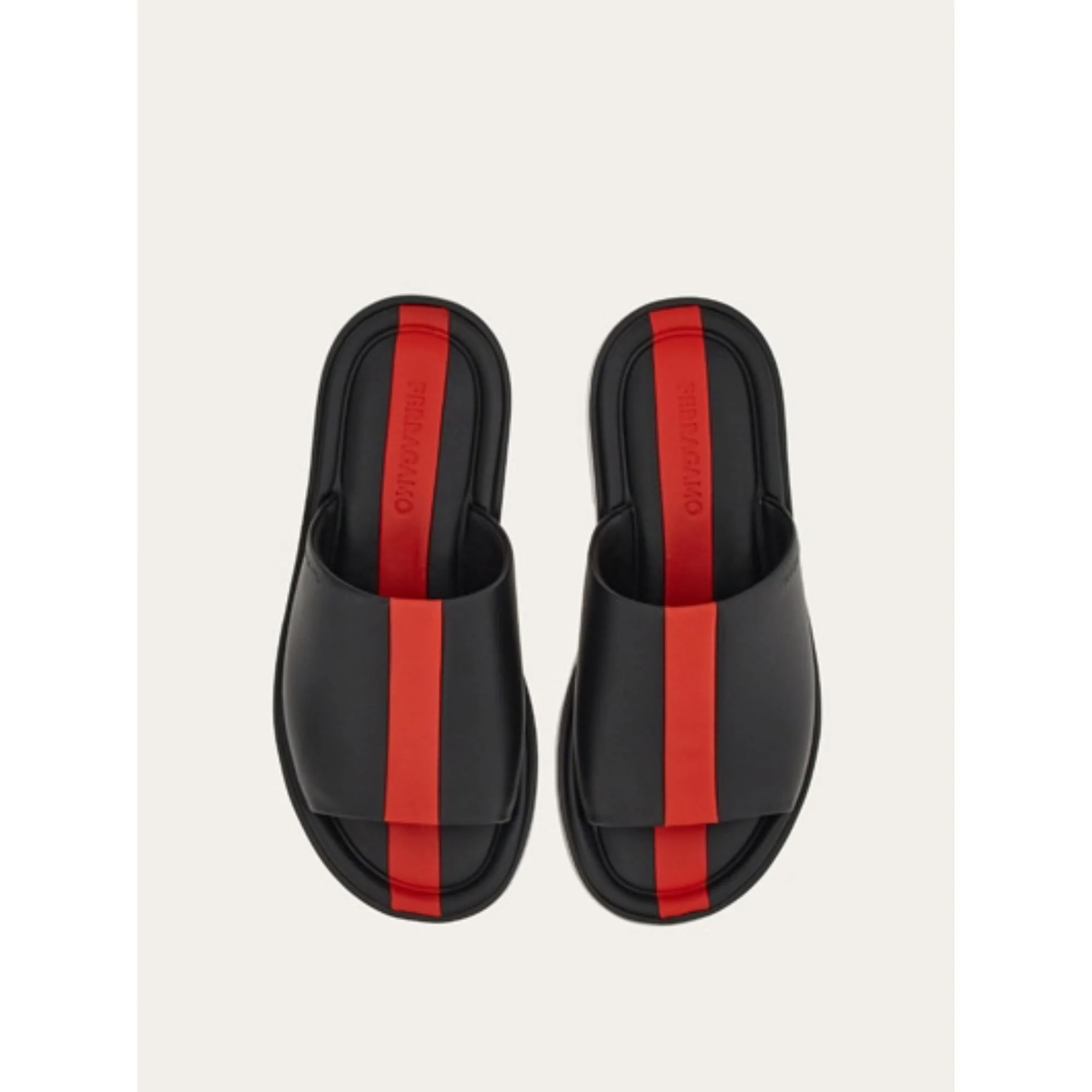 Sandals with Inlay - Black/Flame Red - Image 2