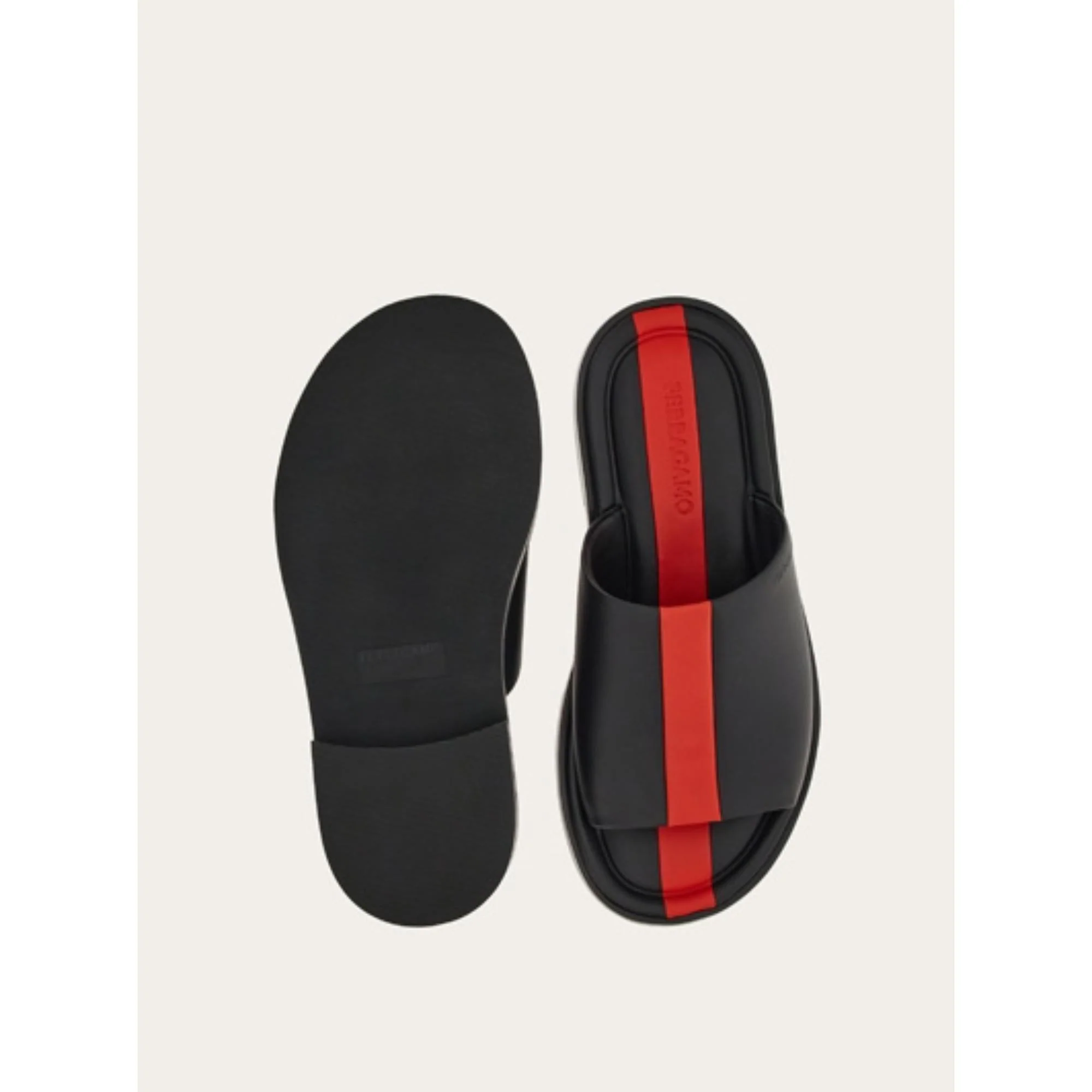 Sandals with Inlay - Black/Flame Red - Image 3