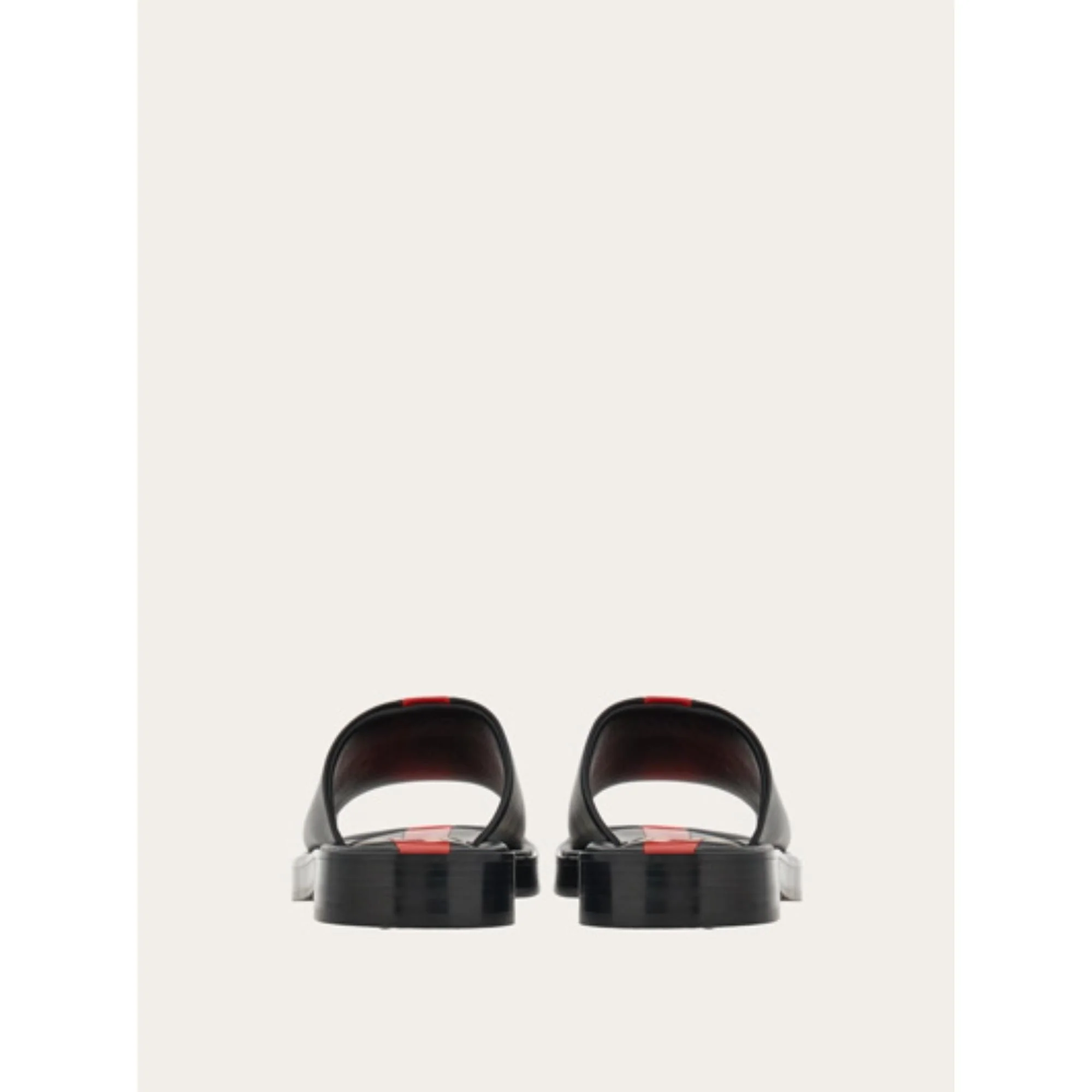 Sandals with Inlay - Black/Flame Red - Image 4