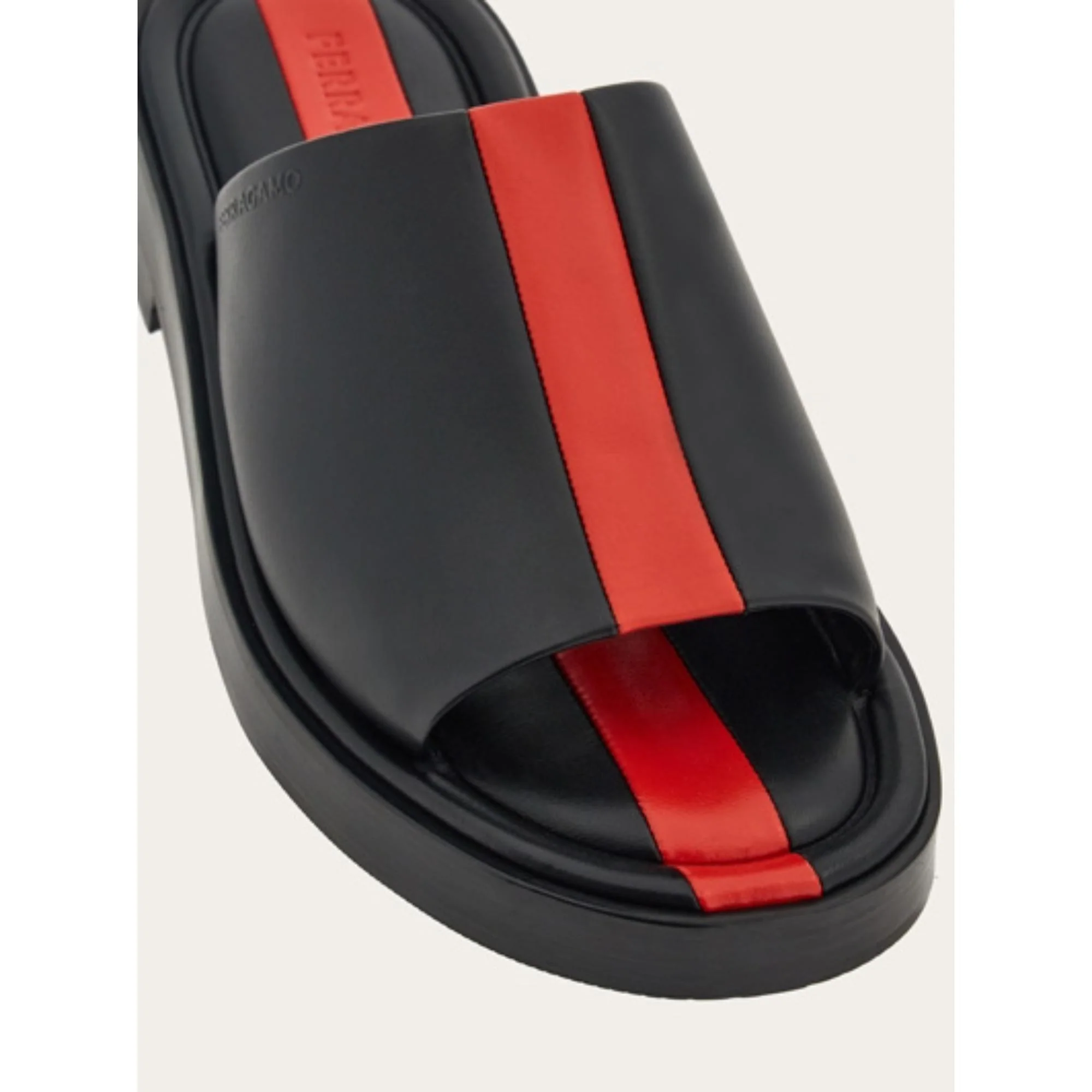 Sandals with Inlay - Black/Flame Red - Image 5