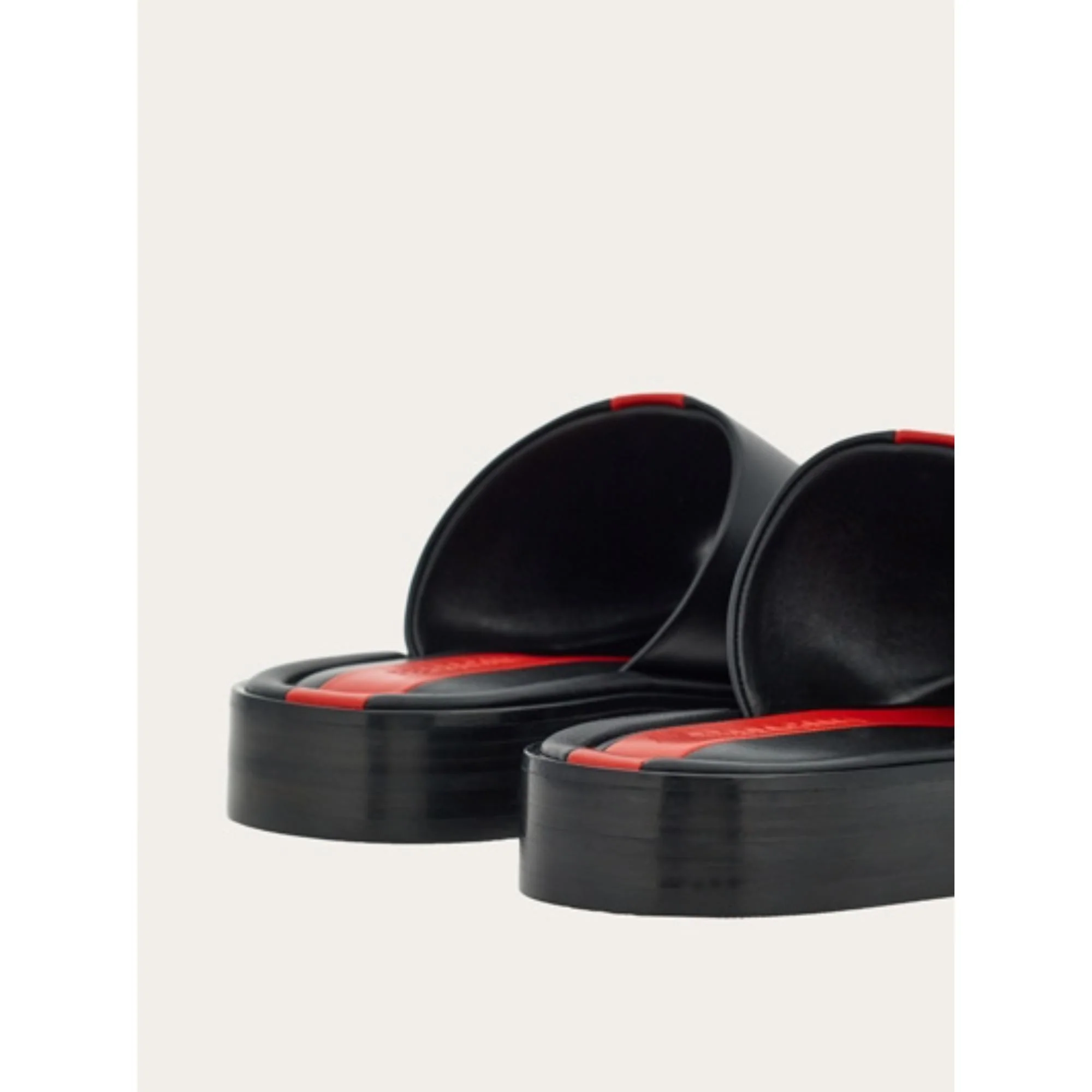 Sandals with Inlay - Black/Flame Red - Image 6