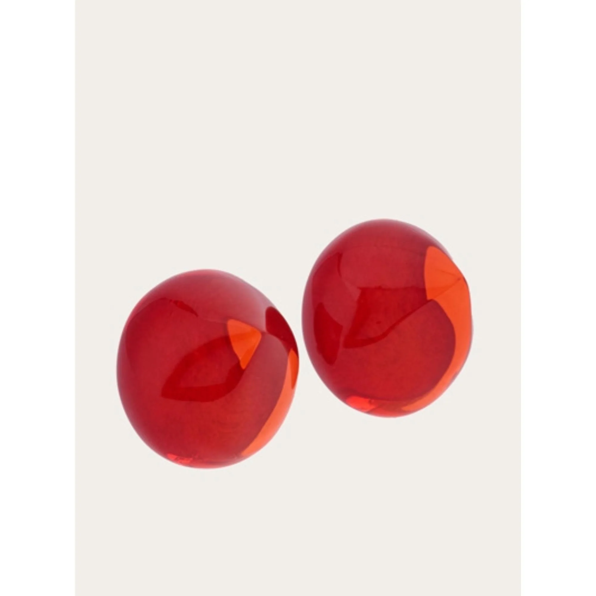 Organic Shape Earrings - Red - Image 2