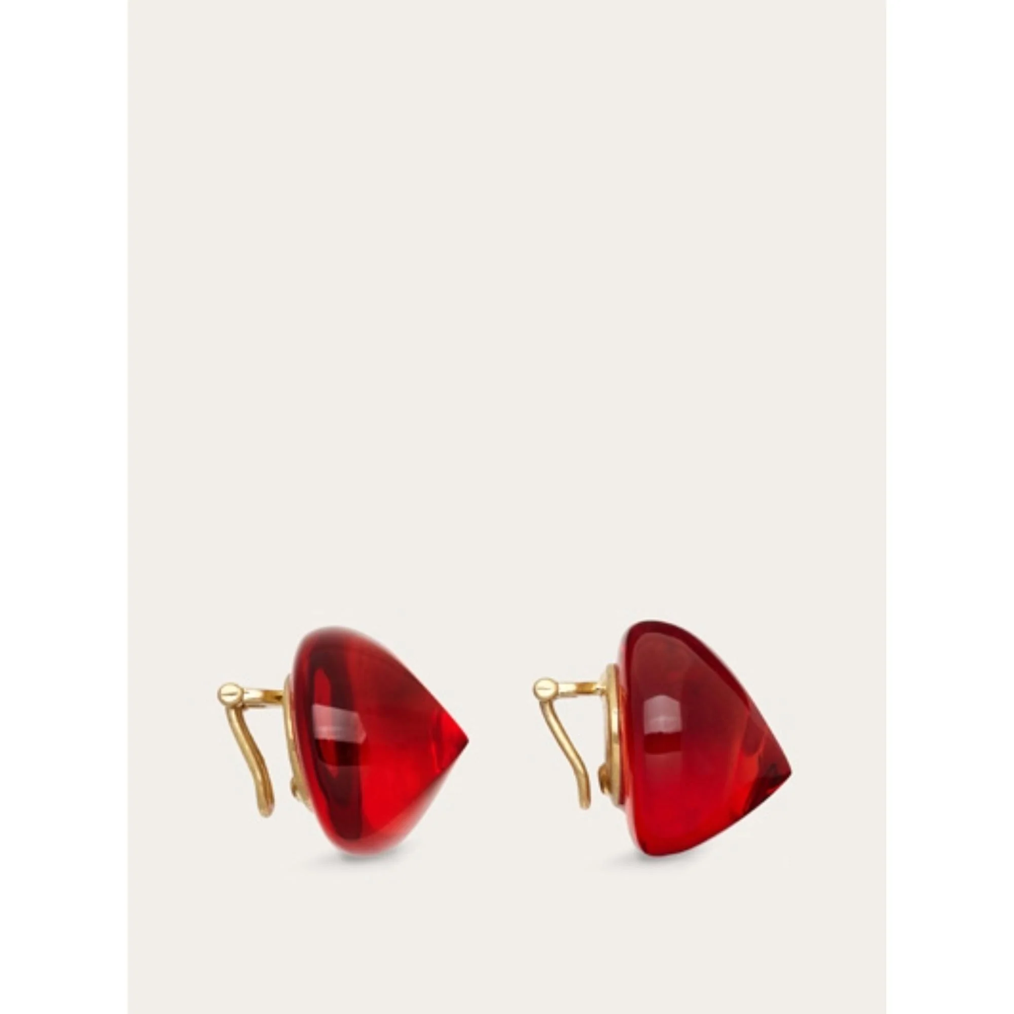 Organic Shape Earrings - Red - Image 3
