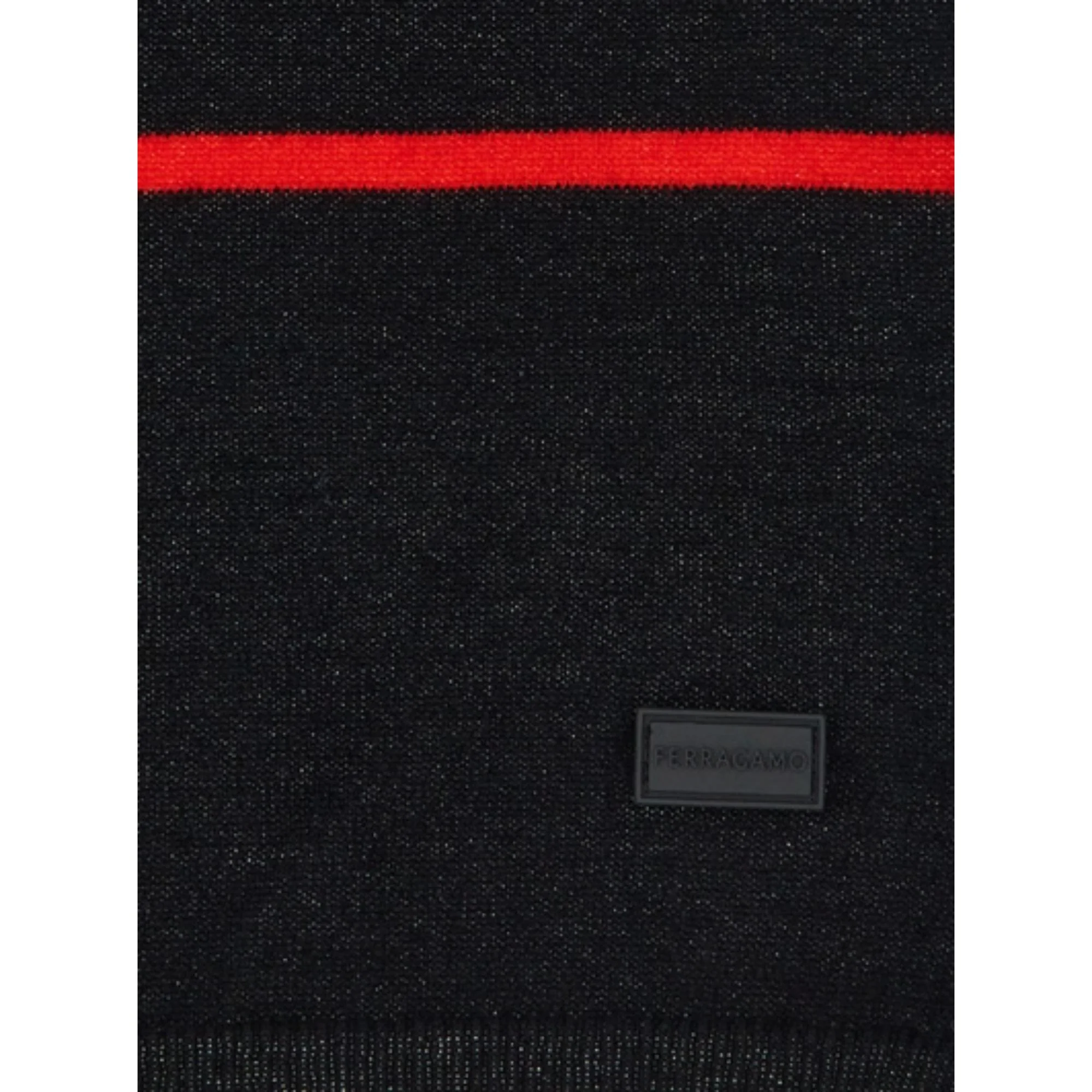 Cashmere Scarf - Black/Red - Image 2
