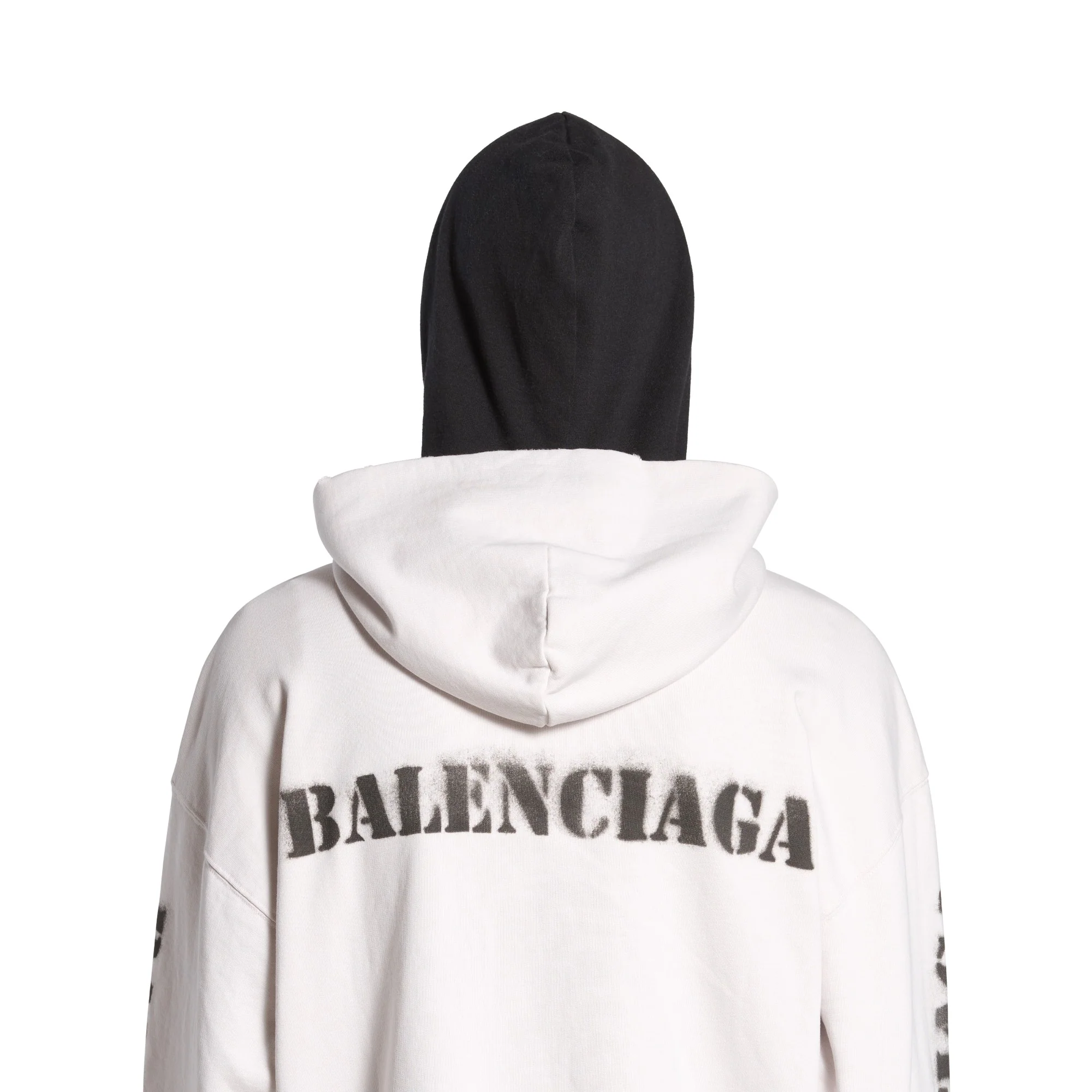Regular Fit Zip-Up Hoodie - Off White/Black - Image 3