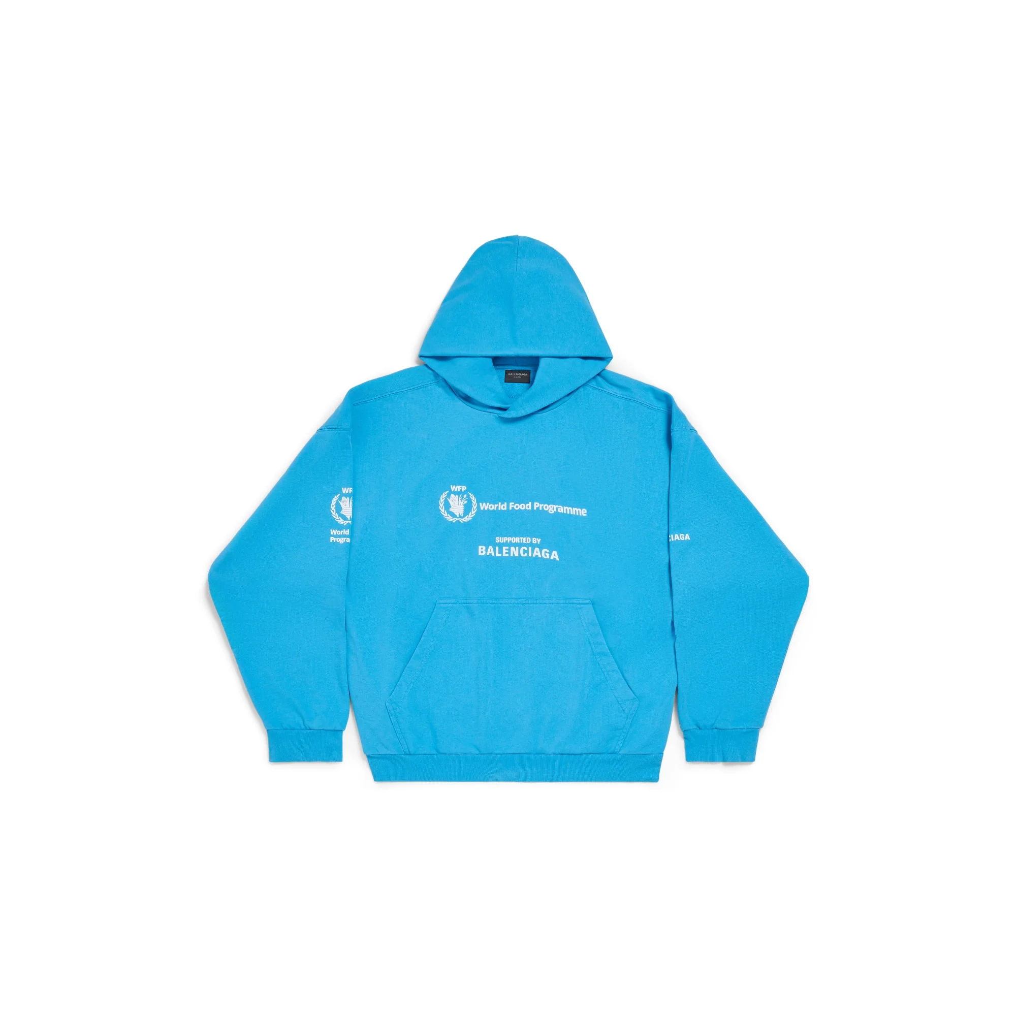 Medium Fit Hoodie - Azure/White