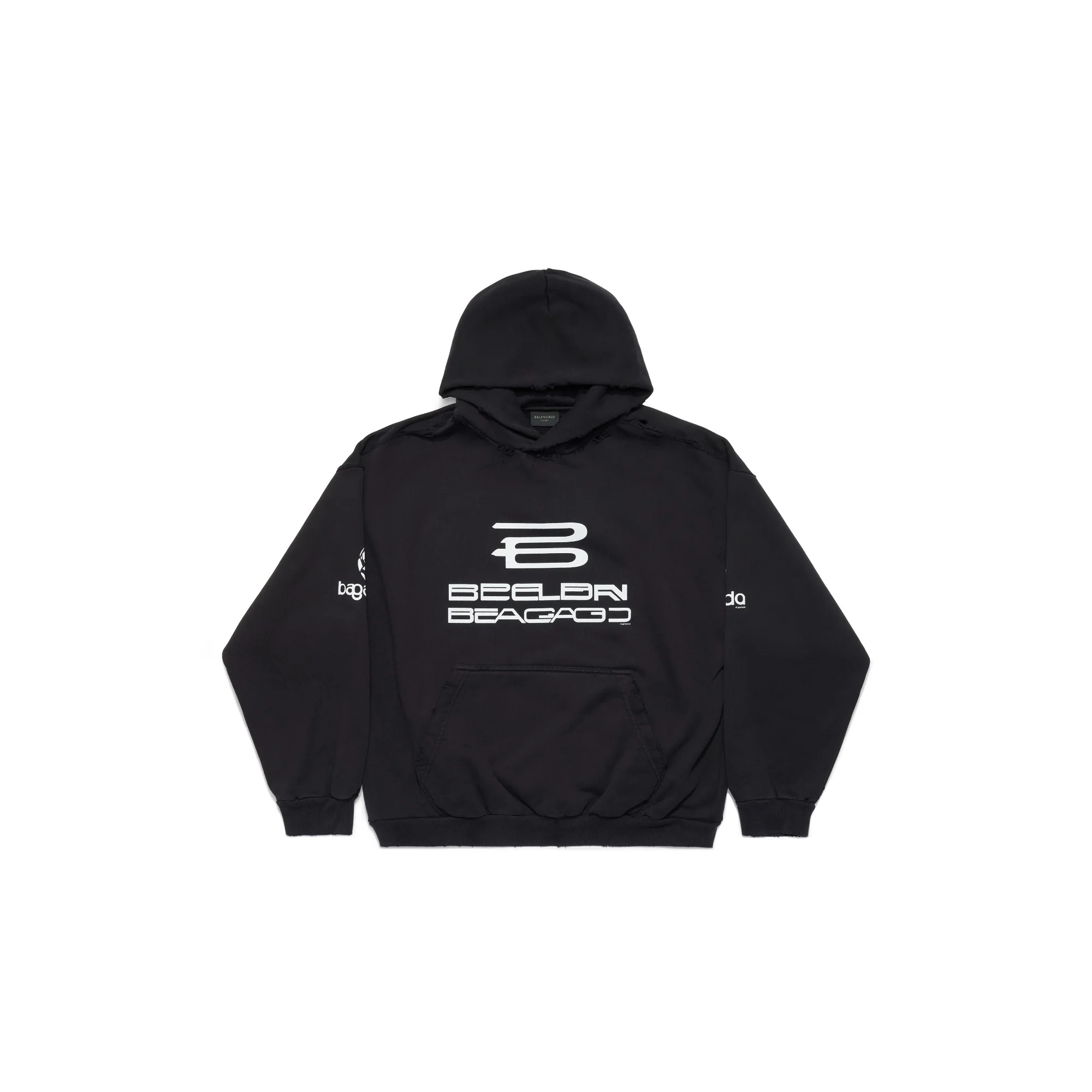 Medium Fit Hoodie - Washed Black/White