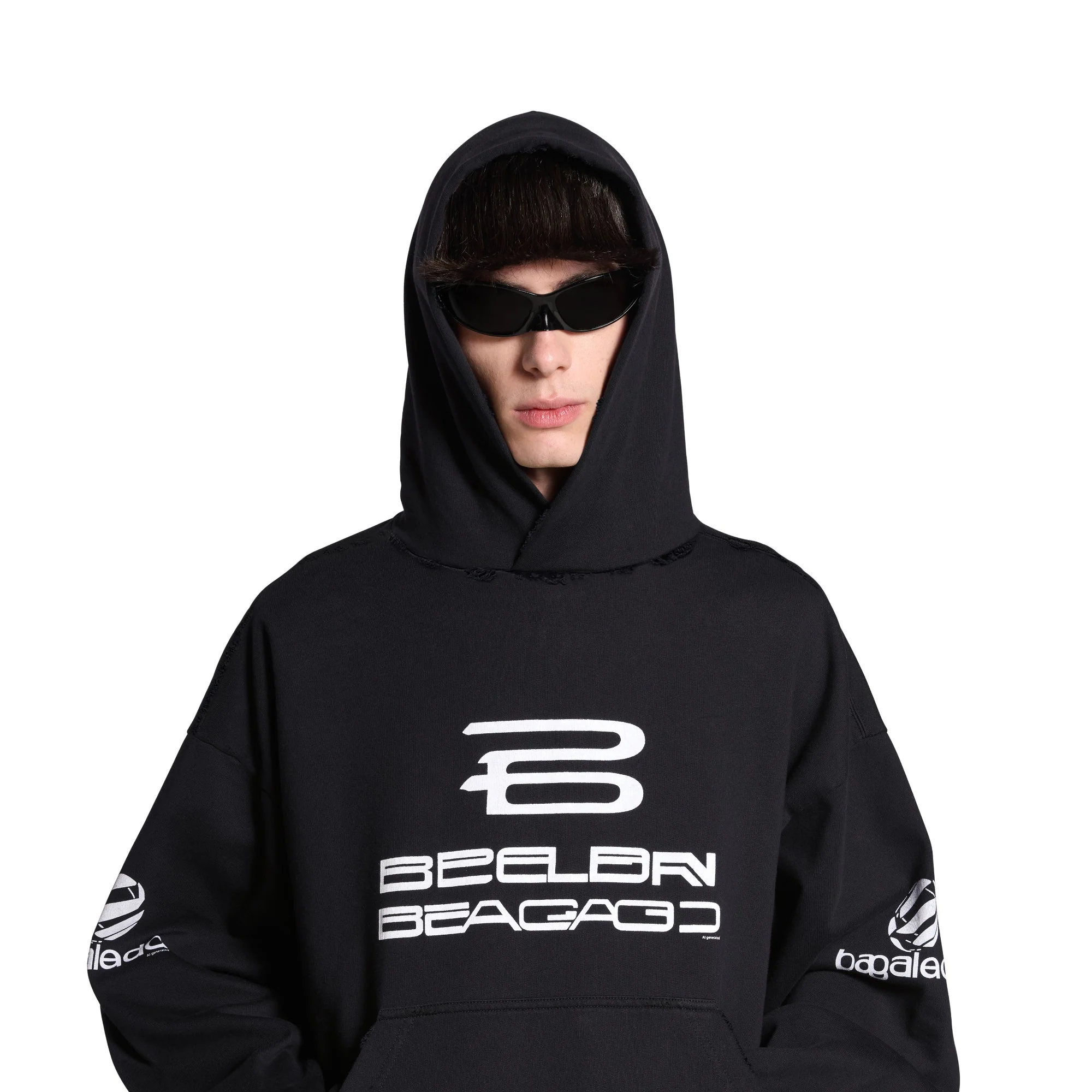 Medium Fit Hoodie - Washed Black/White - Image 3