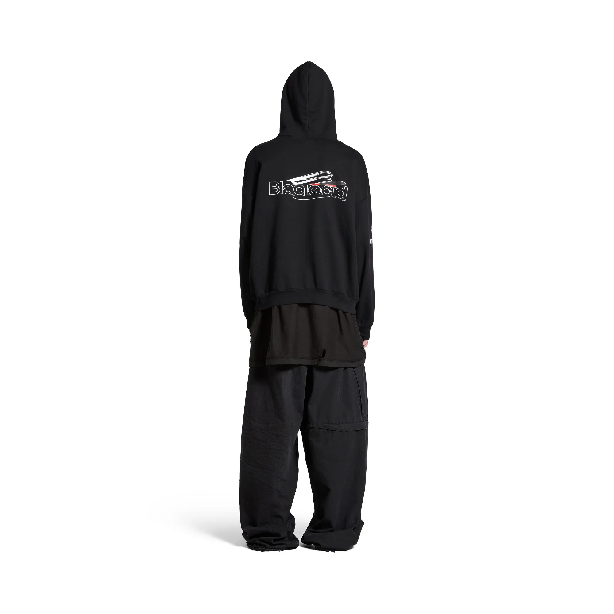 Medium Fit Hoodie - Washed Black/White - Image 5