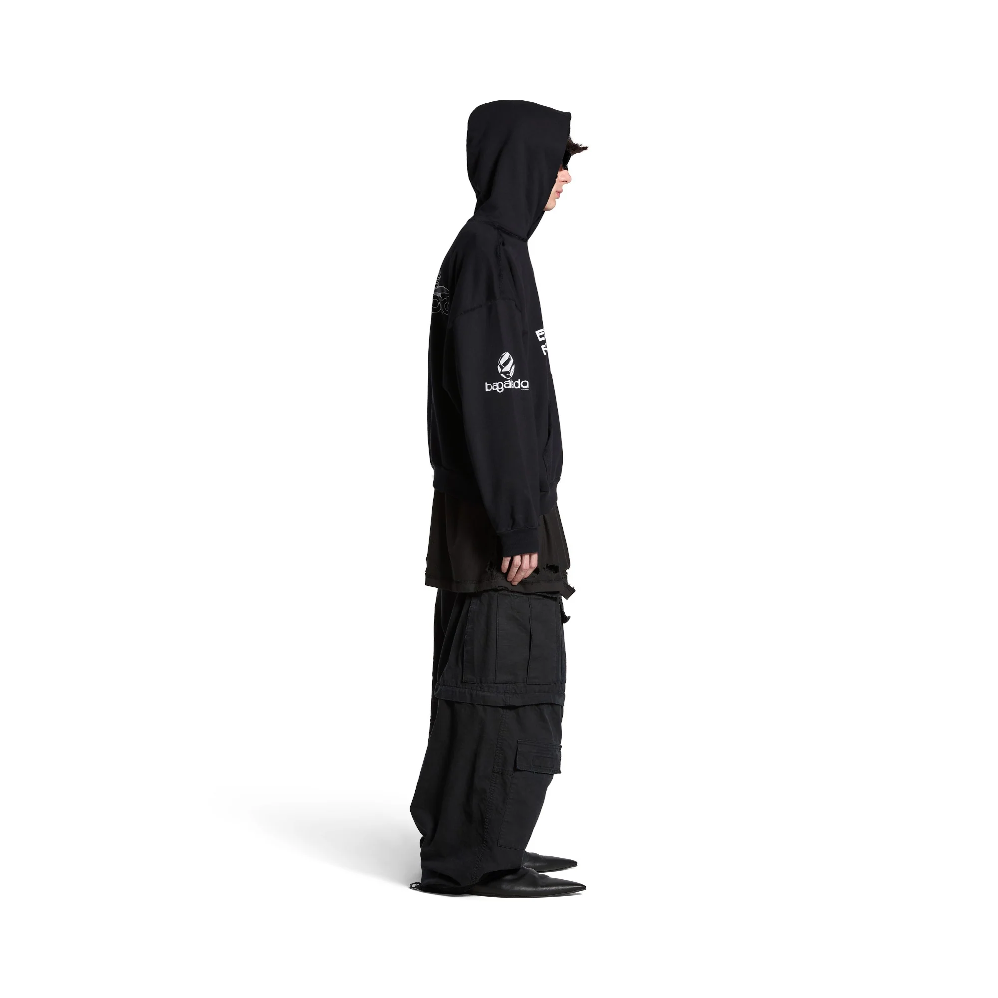 Medium Fit Hoodie - Washed Black/White - Image 6