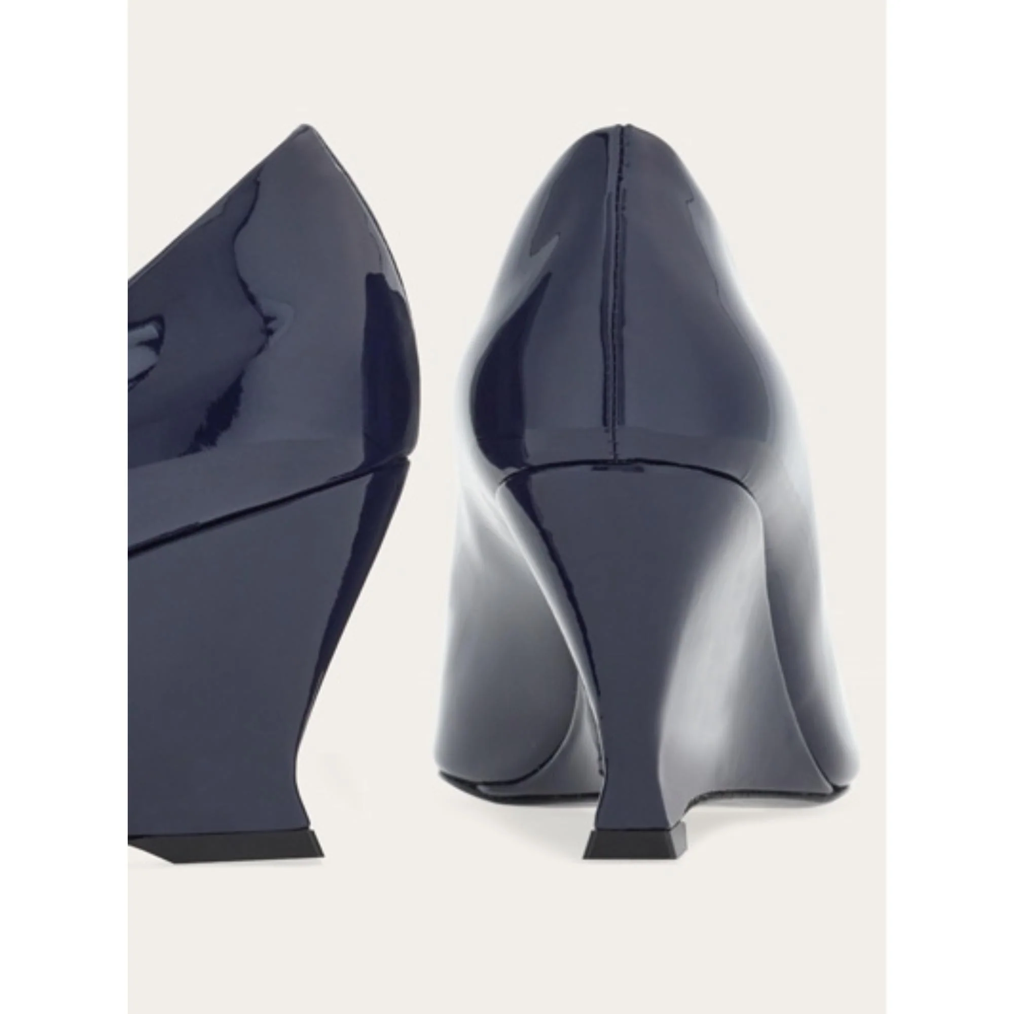 Pumps with Wedges Heel - Midnight Blue - Image 6