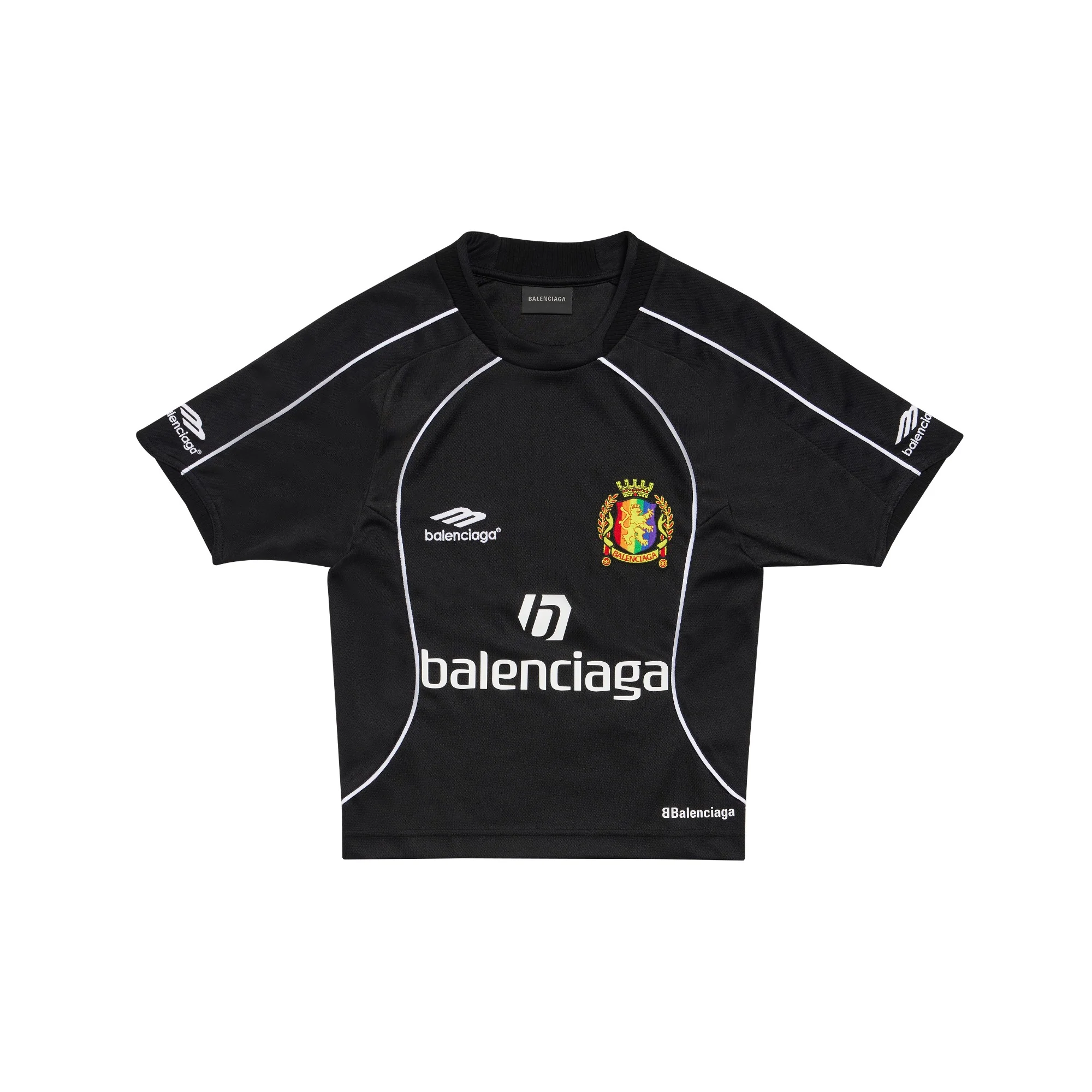 Fitted Soccer T-Shirt - Black/White