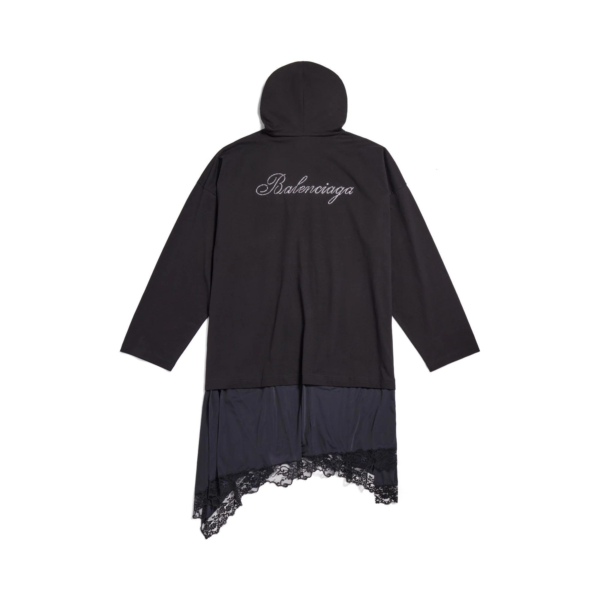 Hooded Hybrid Dress - Black - Image 2