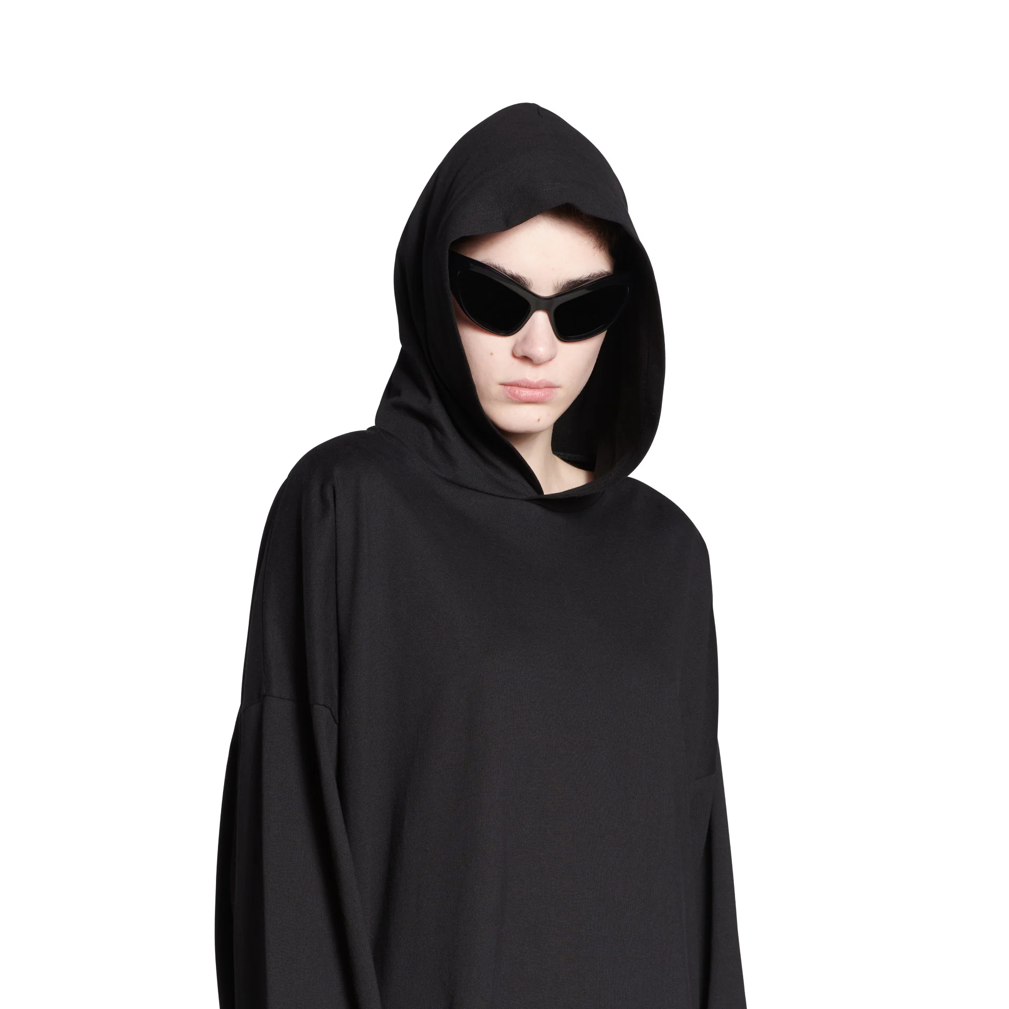 Hooded Hybrid Dress - Black - Image 3