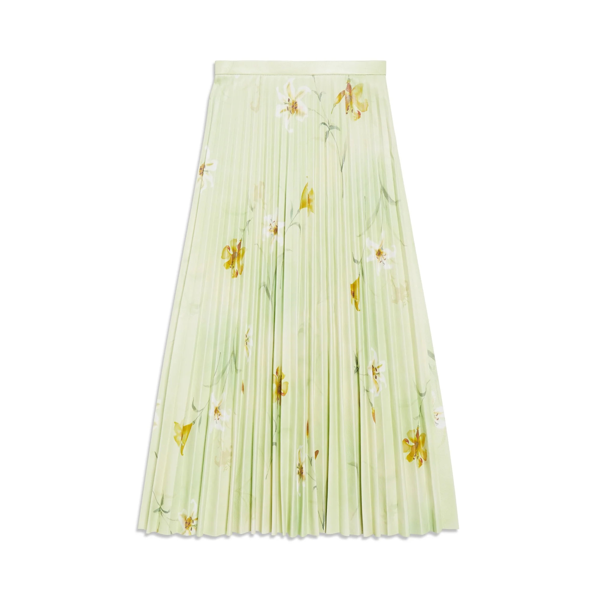 Printed Pleated Skirt - Green