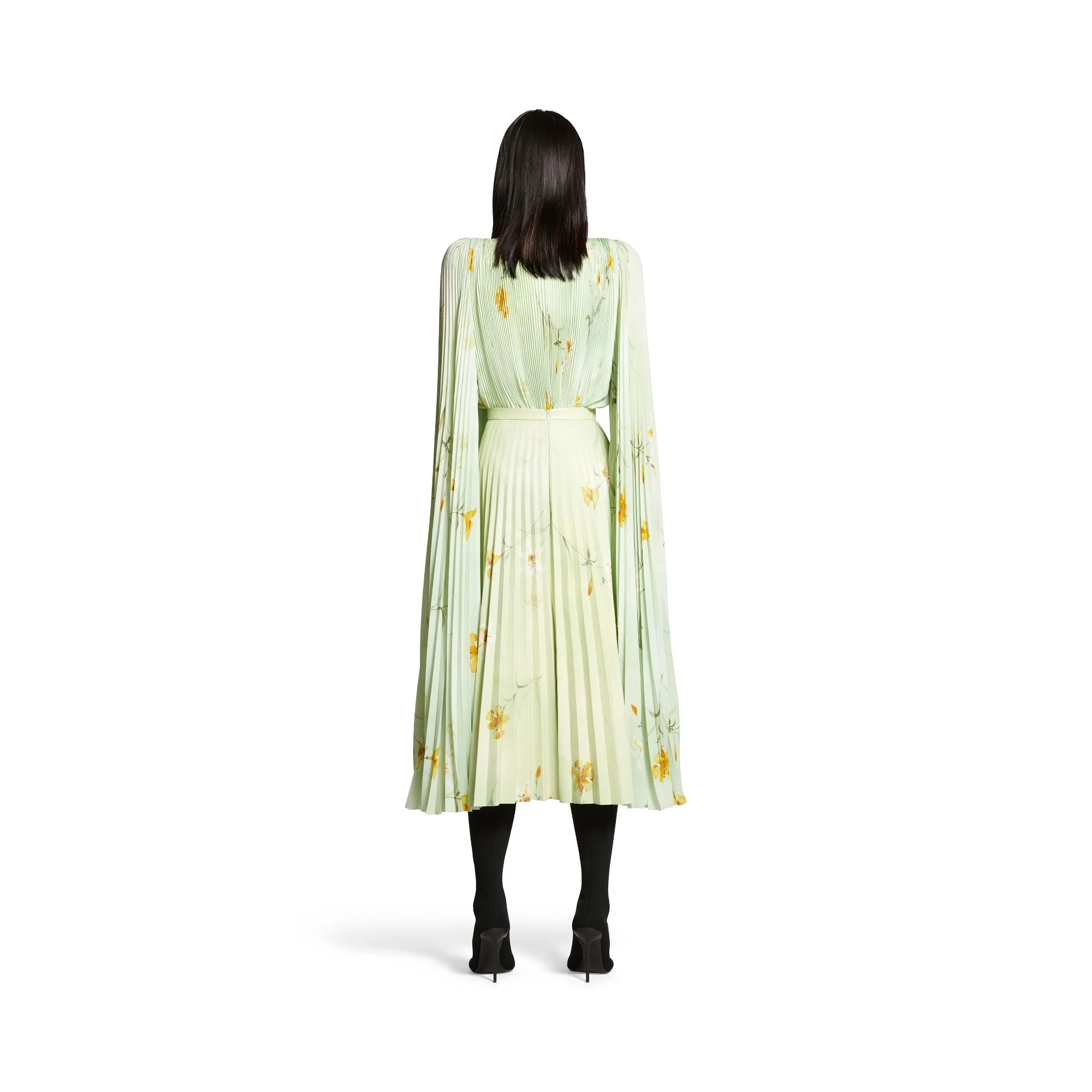 Printed Pleated Skirt - Green - Image 4