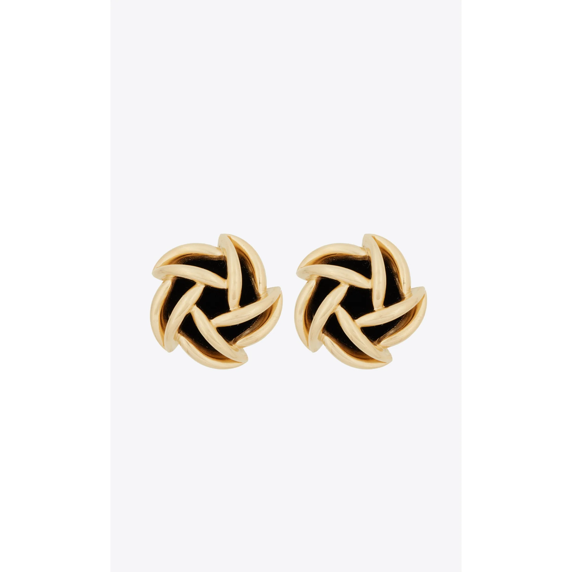 Vintage Spiral Earrings - Dore/ Noir