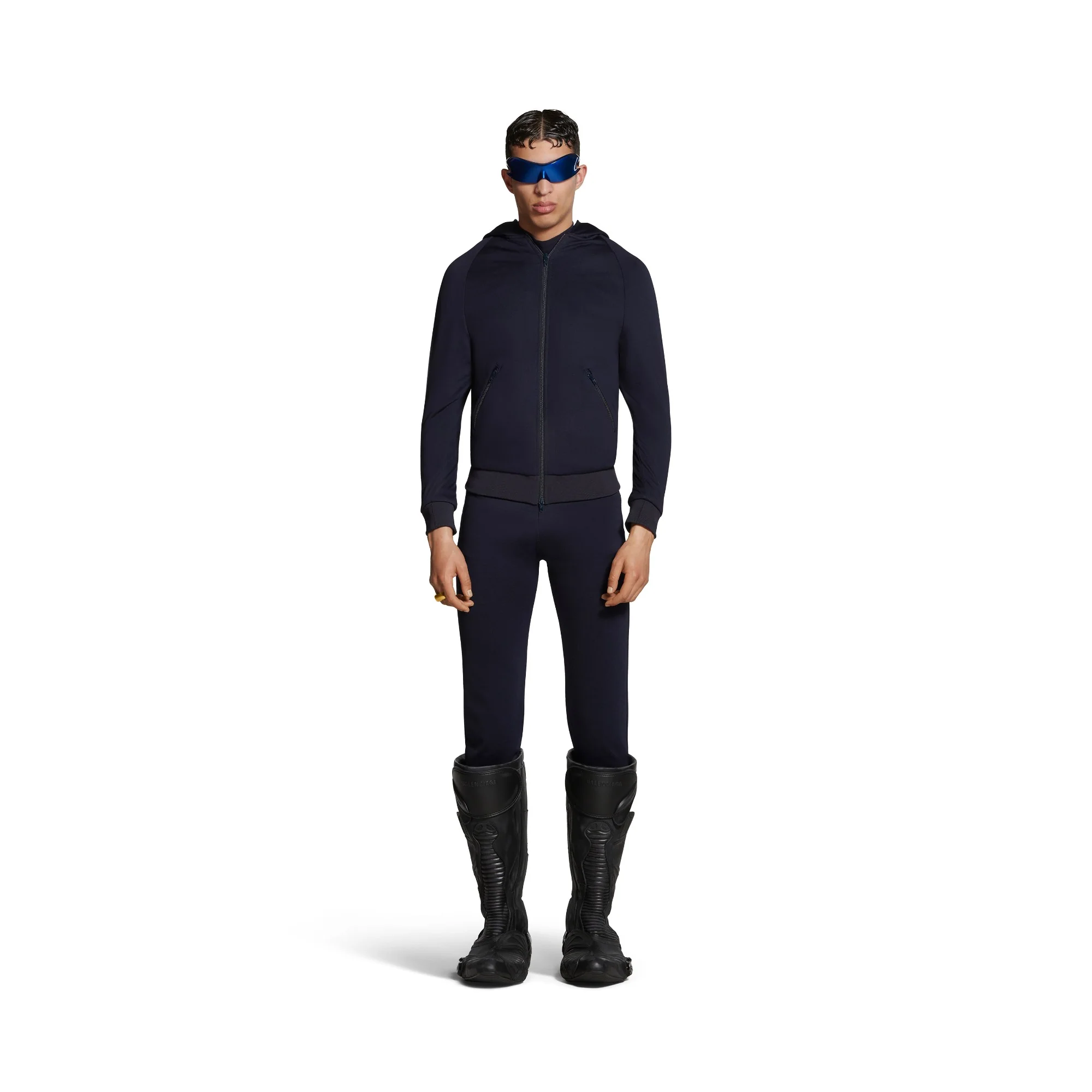 Zip-Up Hoodie - Navy - Image 4