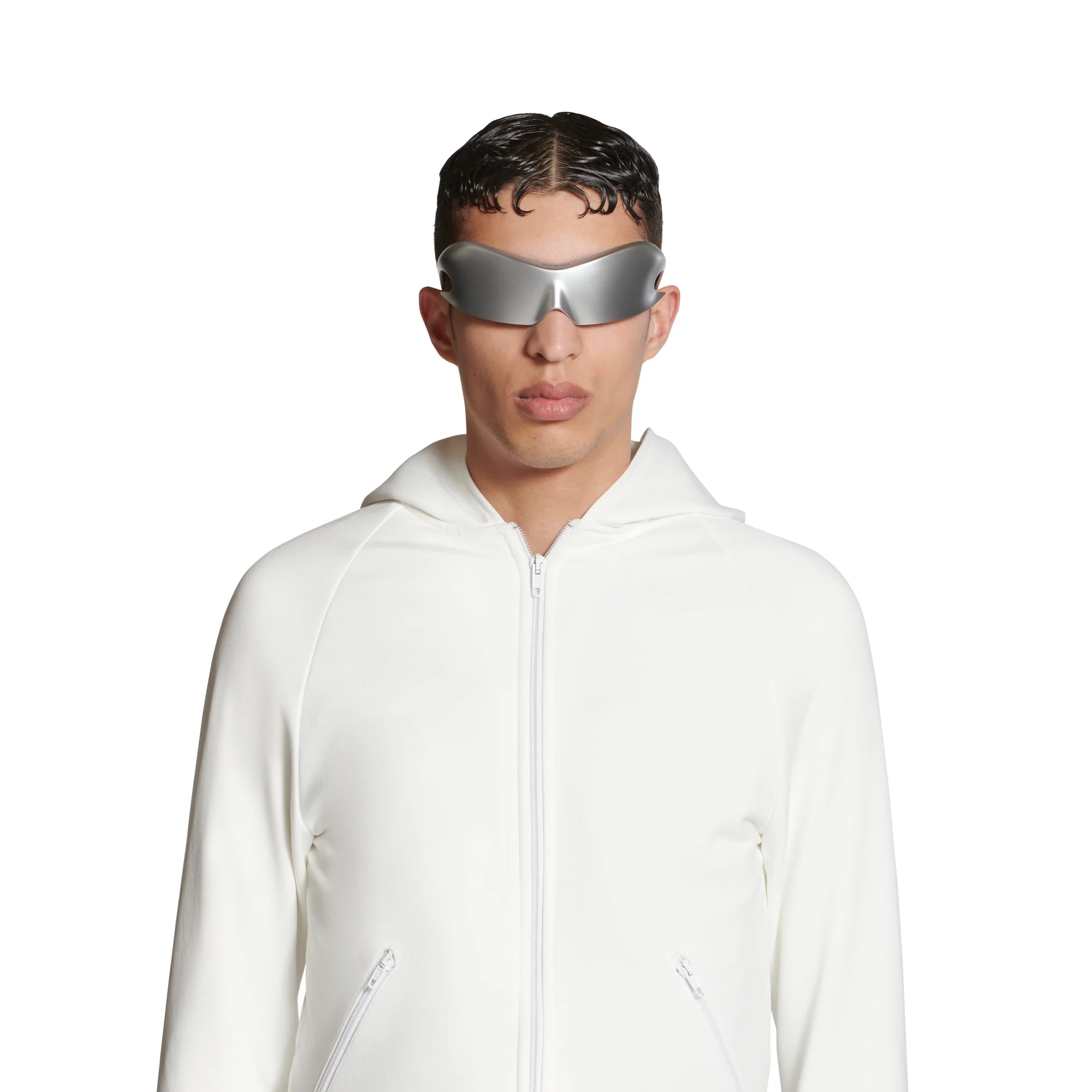 Zip-Up Hoodie - White - Image 3