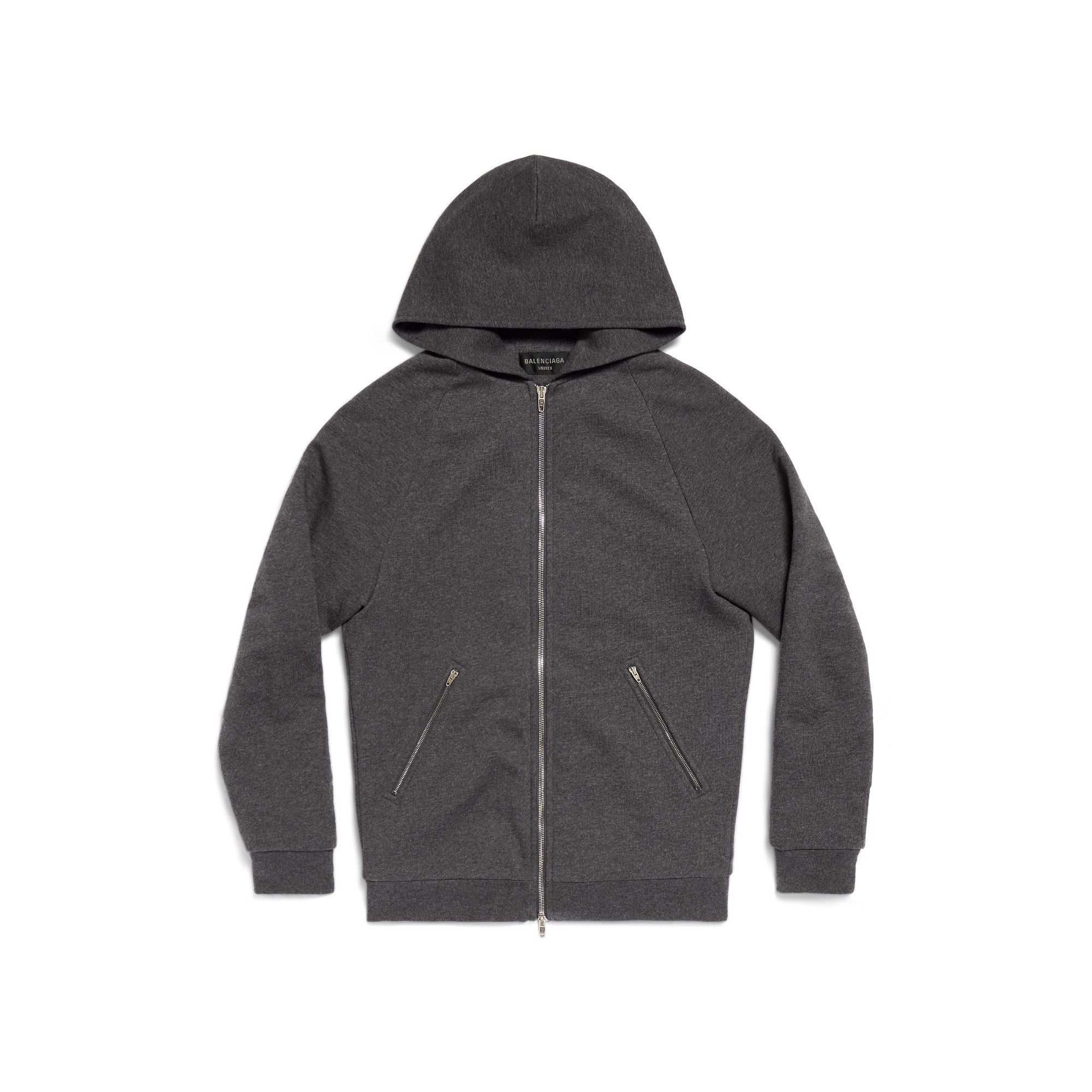 Zip-Up Hoodie - Drk Heathr Gry/Black