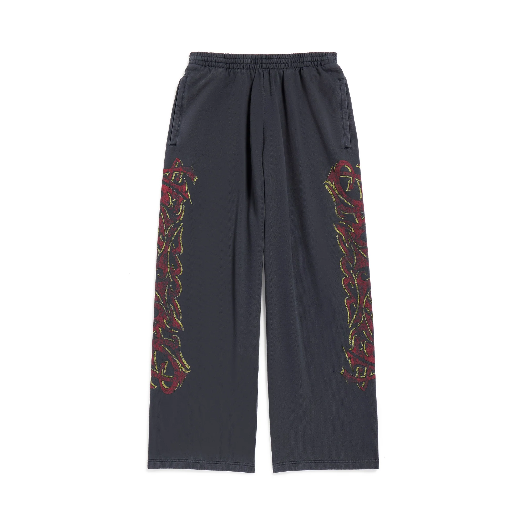 Baggy Sweatpants - Faded Black/Red
