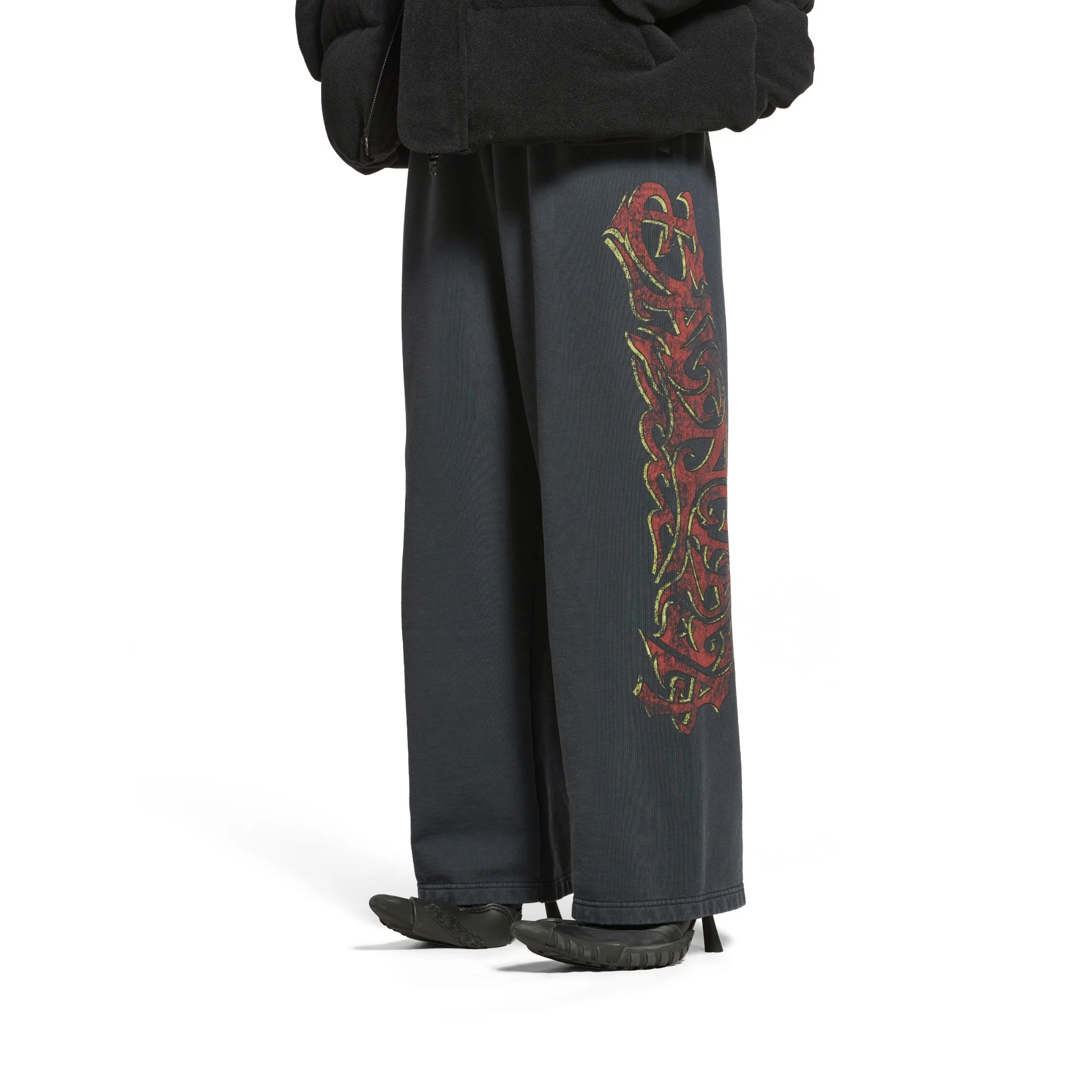 Baggy Sweatpants - Faded Black/Red - Image 3