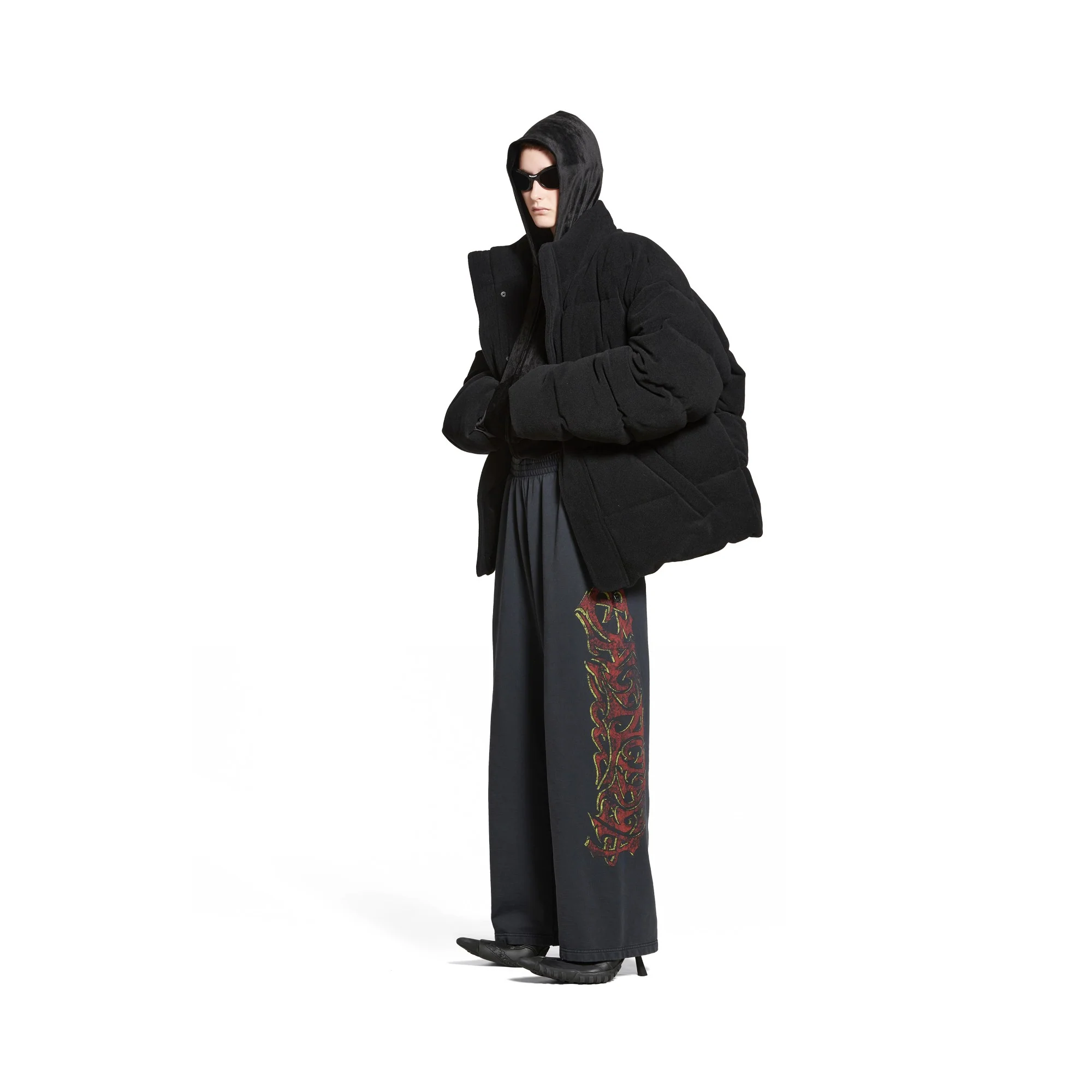 Baggy Sweatpants - Faded Black/Red - Image 4