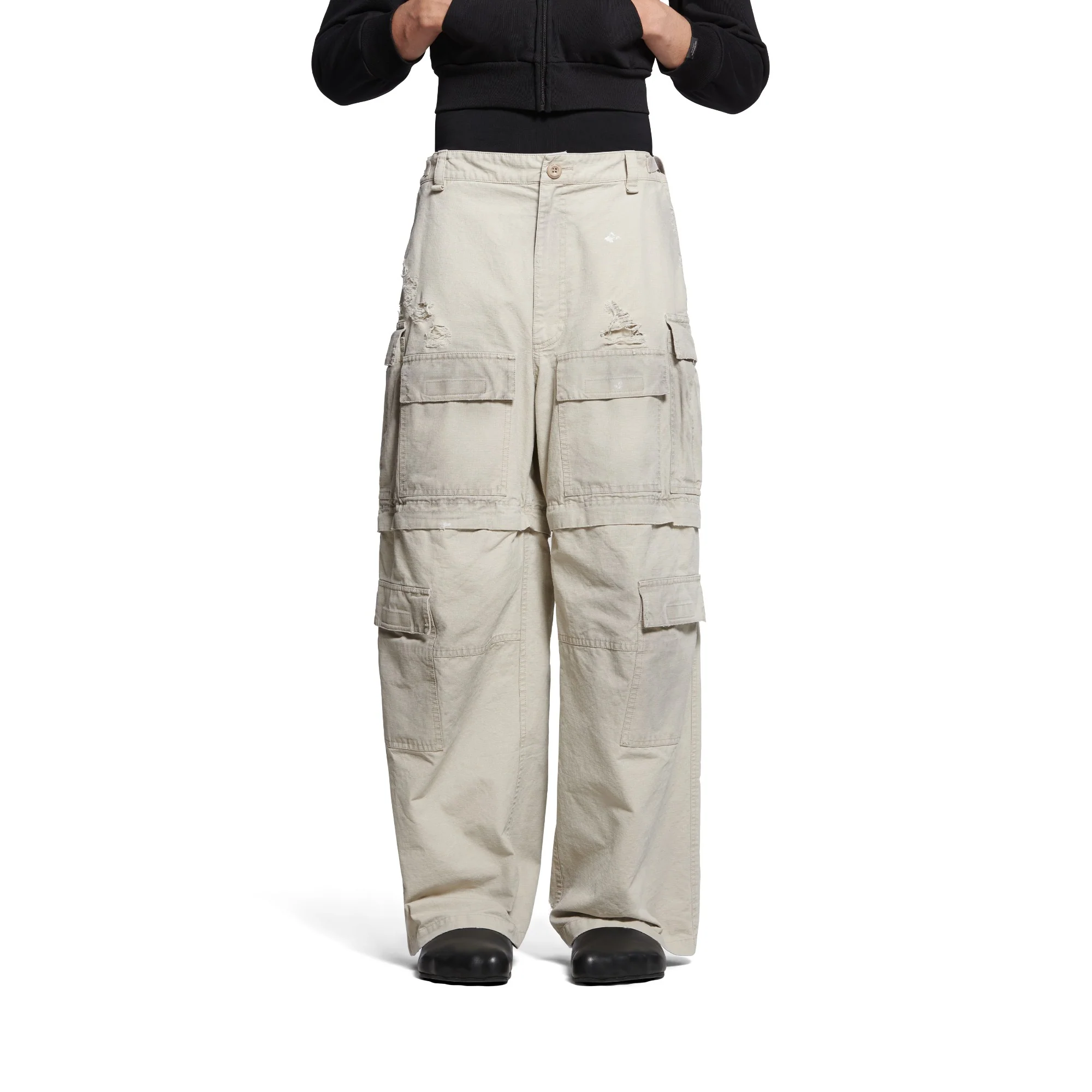 Large Cargo Pants - New Beige - Image 3