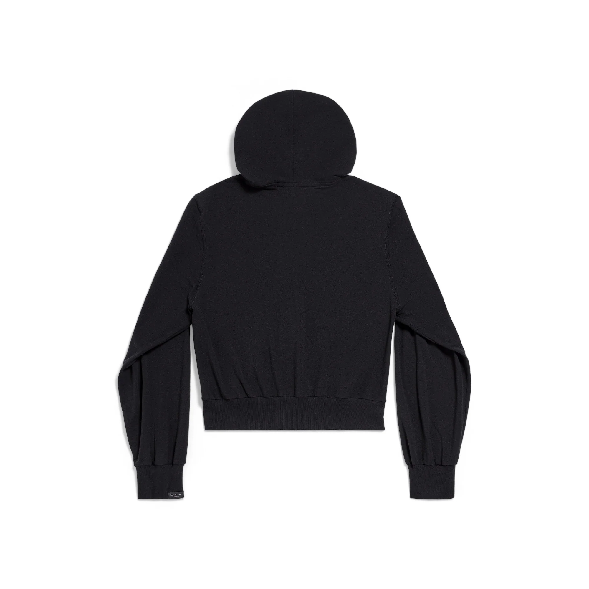 Fitted Zip-Up Hoodie - Black - Image 2