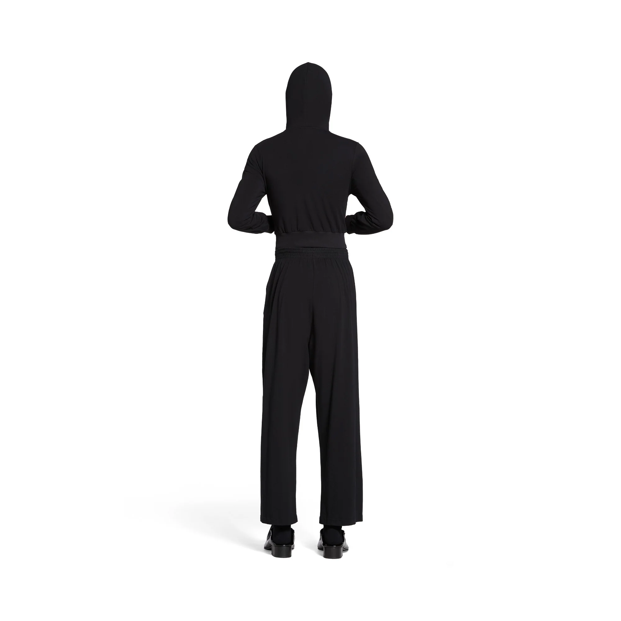 Fitted Zip-Up Hoodie - Black - Image 4