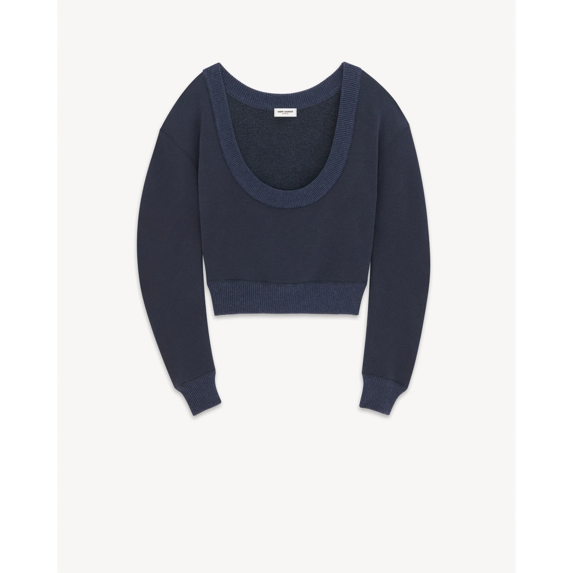 Sweat Maxi Decollete Molleton - Bleu Chine