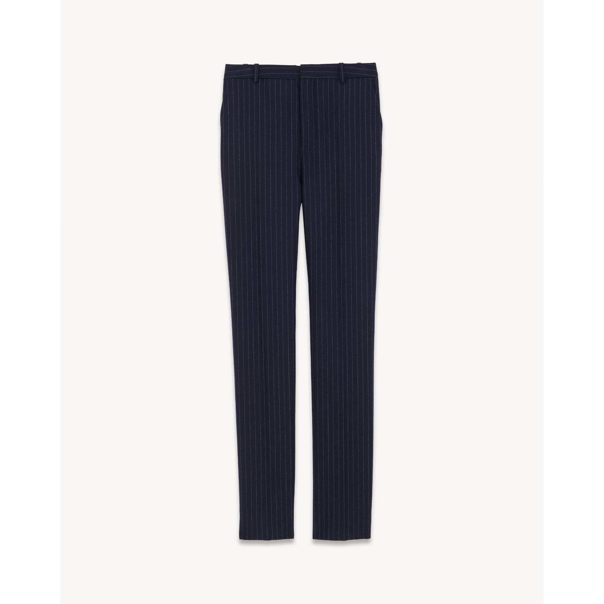 Pantalons Taille Haute Jambe - Marine Blanc
