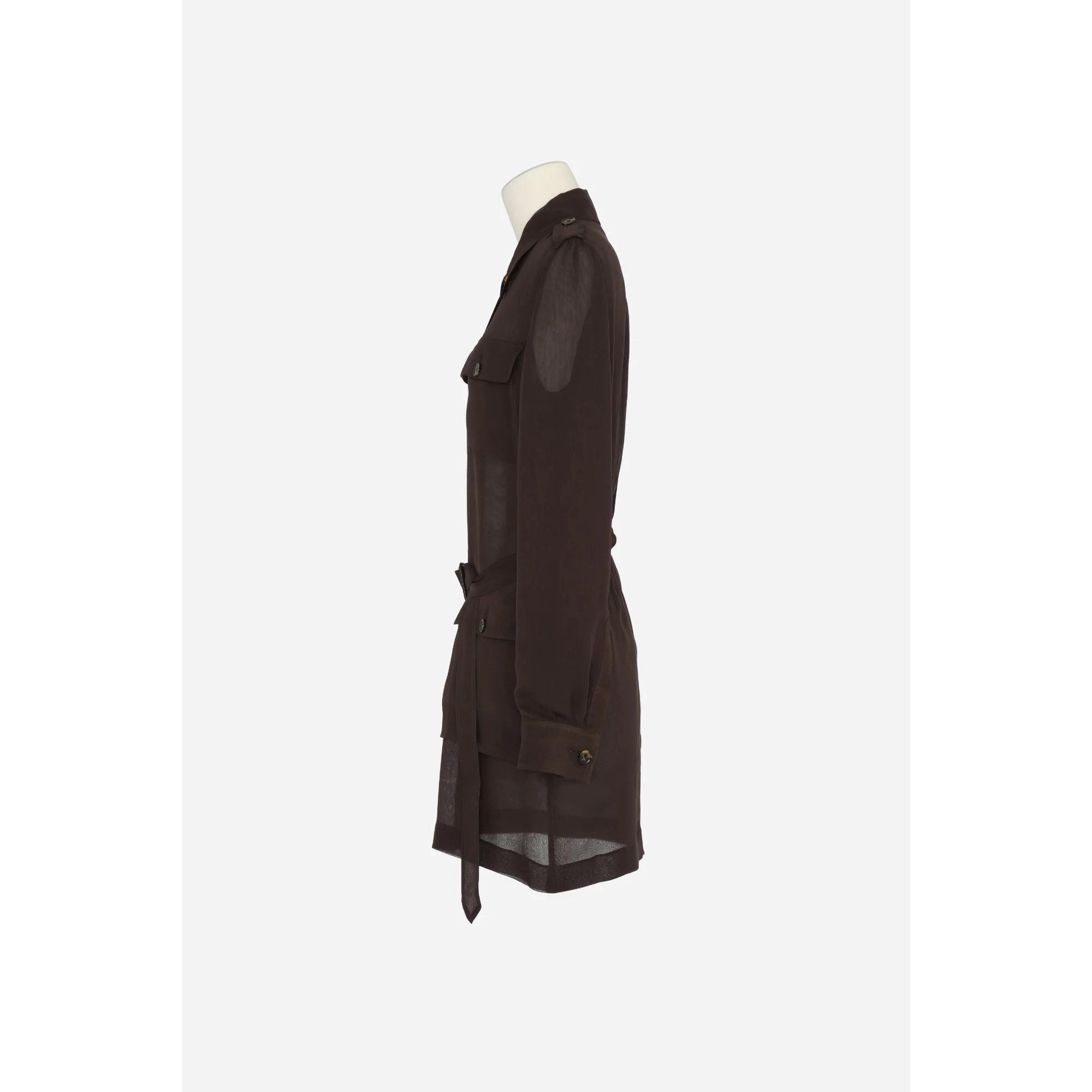 Robe Mousseline De Soie - Chocolat - Image 3
