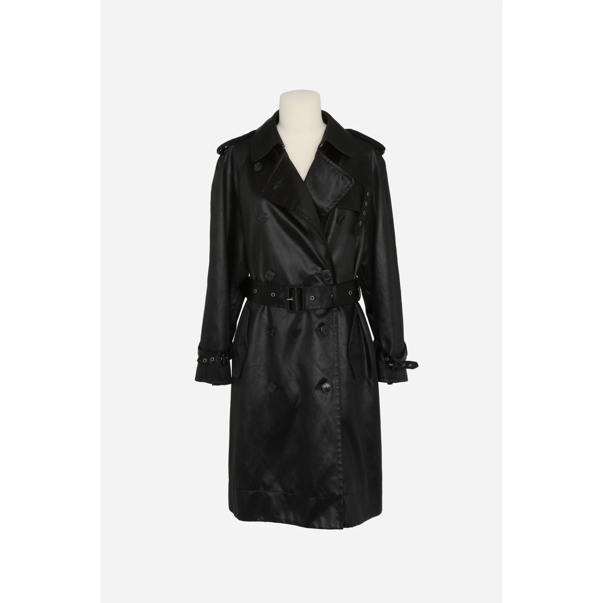 Trench Satin Chintze Lave - Noir