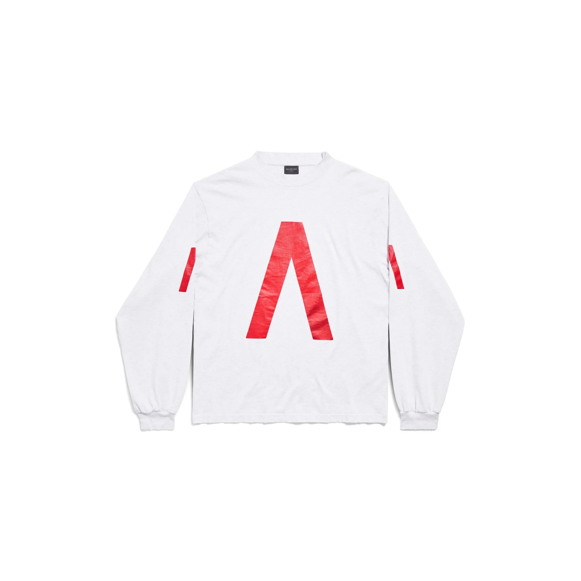 Long Sleeve Medium Fit T-Shirt - Light Heathr Gry/Red