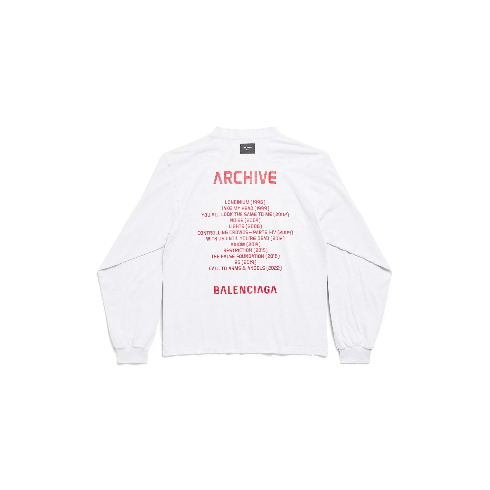 Long Sleeve Medium Fit T-Shirt - Light Heathr Gry/Red - Image 2