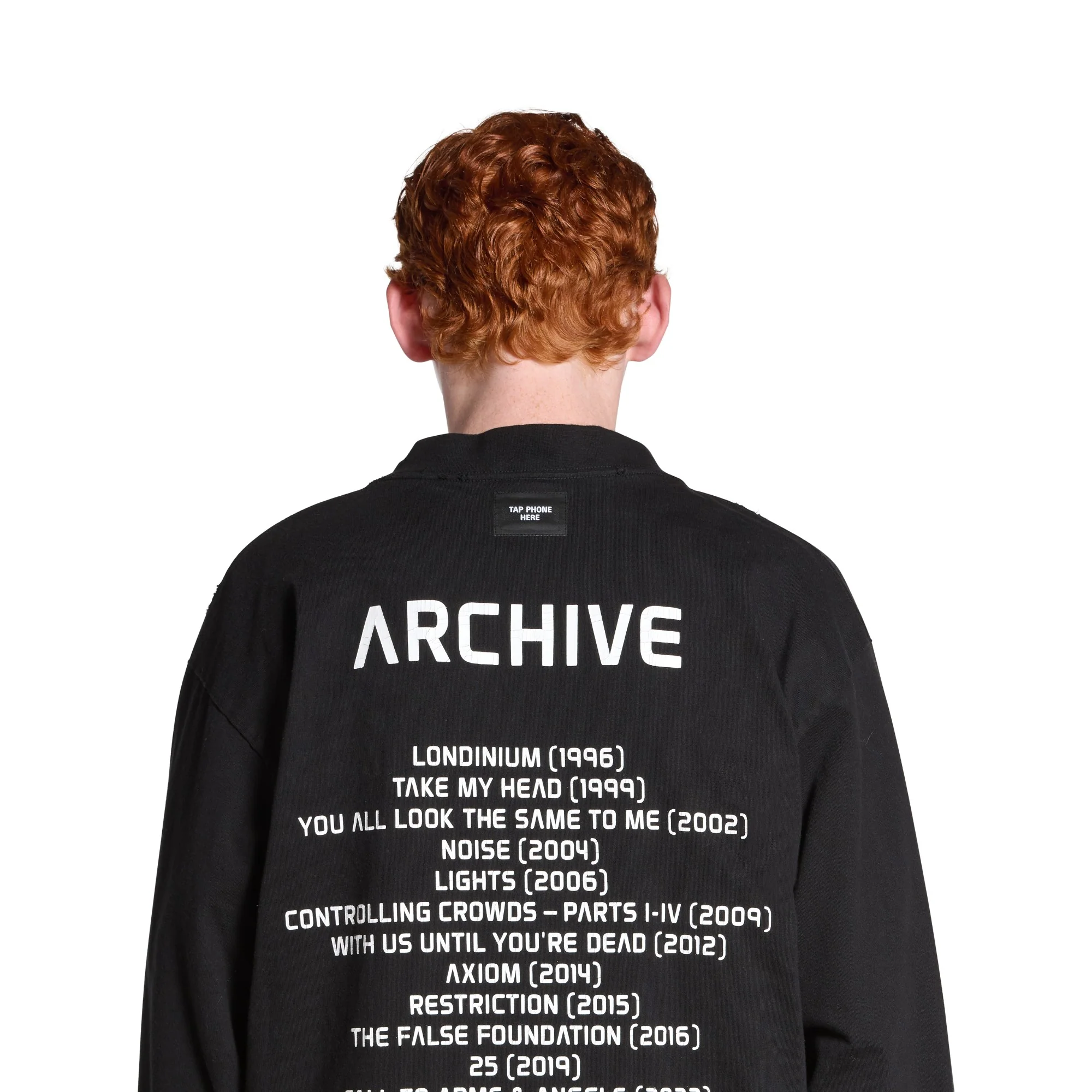 Long Sleeve Medium Fit T-Shirt - Faded Black/White - Image 6
