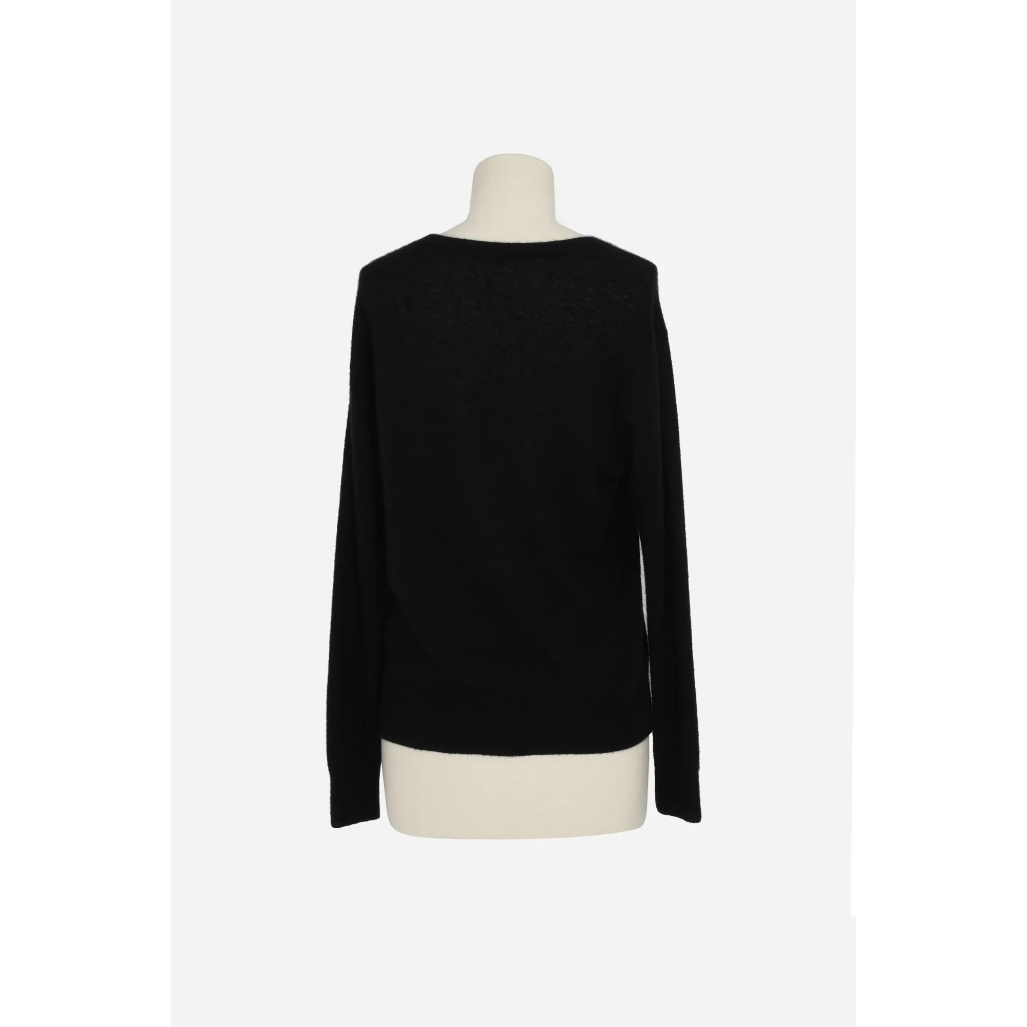 Pull Round Collar Cachemire Soie - Noir - Image 2